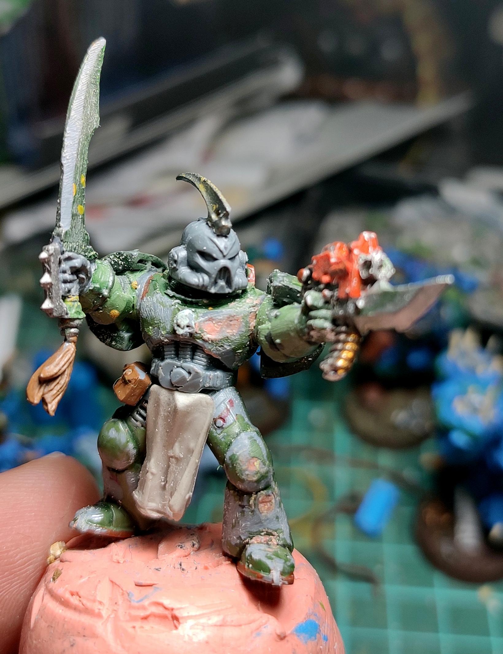 Bolt Pistol, Casting, Chaos, Chaos Space Marines, Conversion, Heresy, Heretic Astartes, Infantry, Kitbash, Putty, Rebuild, Sword, Traitor Legions, Warhammer 40,000, Work In Progress