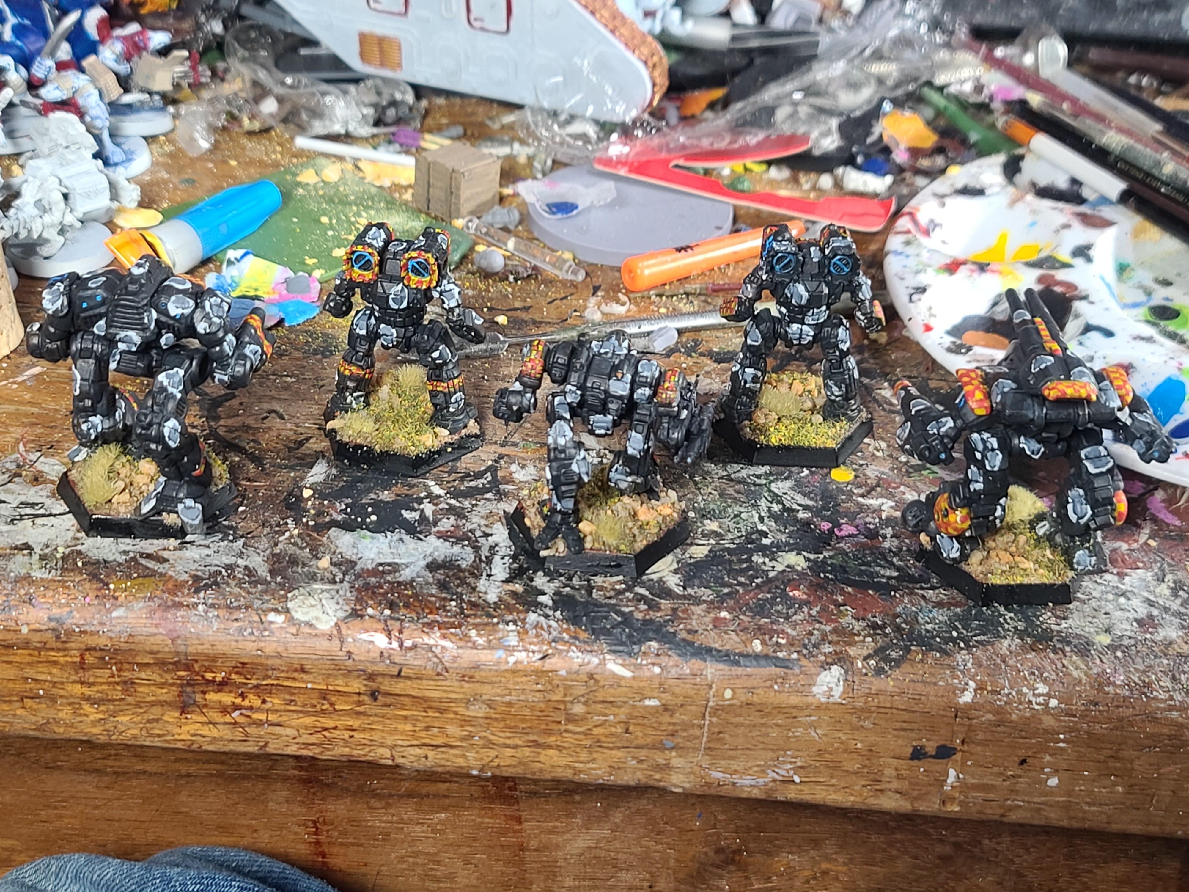 Battletech, Behemoth, Catalyst Game Labs, Clans, Hunchback Iic, Leopard Spot Camo, Mech, Omega Galaxy, Smoke Jaguar, Supernova, Viper