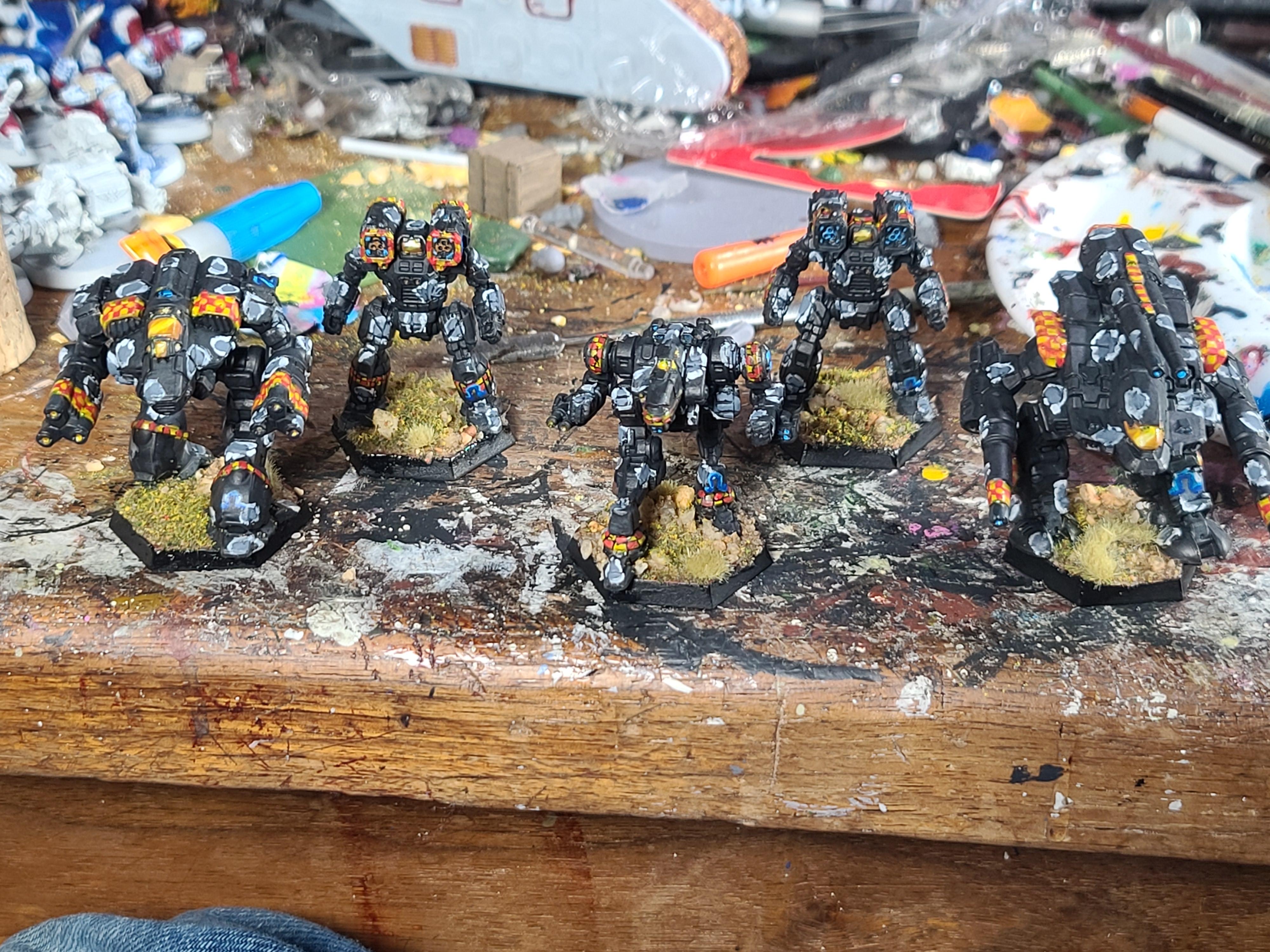 Battletech, Behemoth, Catalyst Game Labs, Clans, Hunchback Iic, Leopard Spot Camo, Mech, Omega Galaxy, Smoke Jaguar, Supernova, Viper