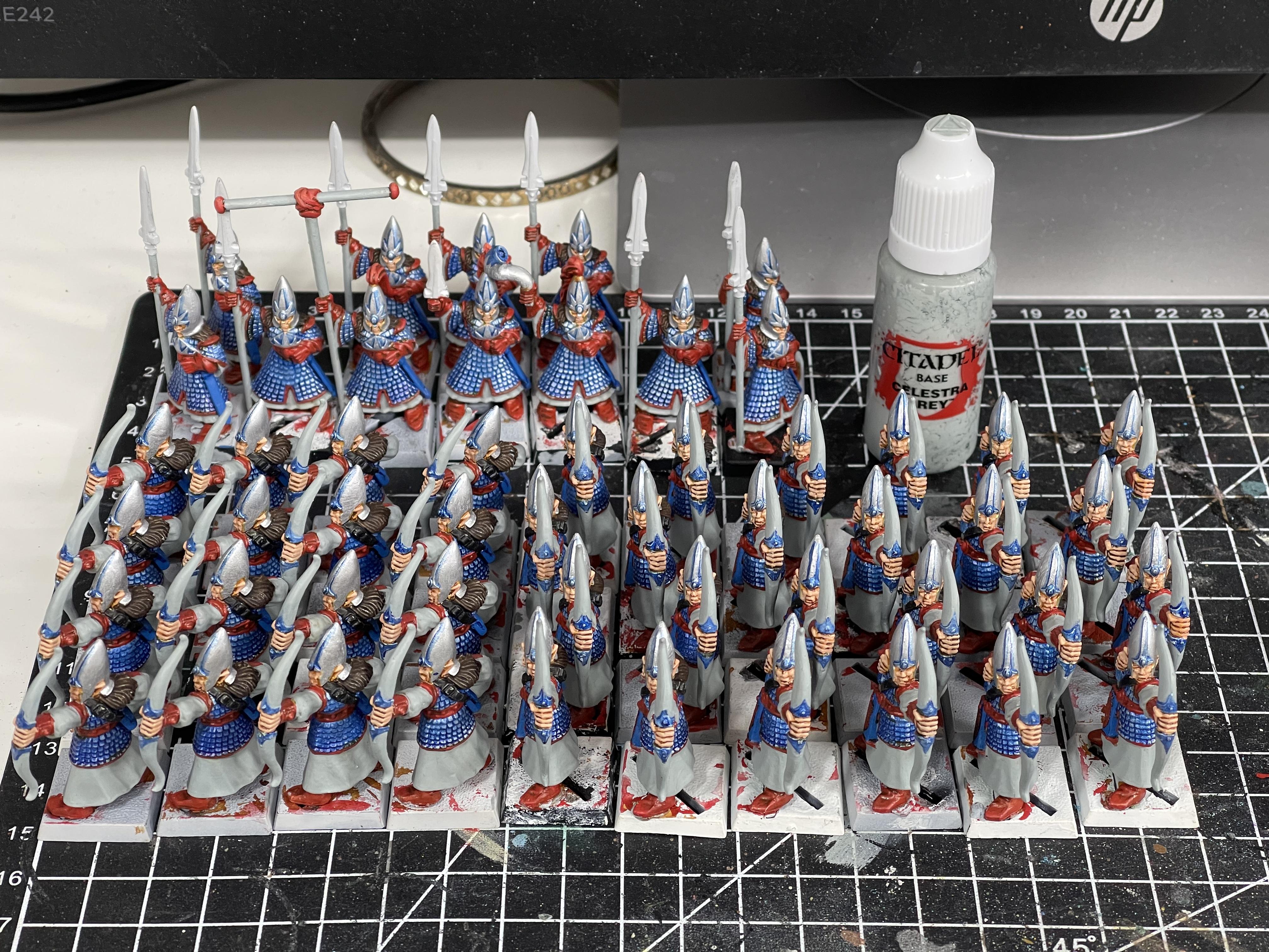 4th Edition, 5th Edition, Archers, High Elves, Spearmen, Warhammer Fantasy, Work In Progress