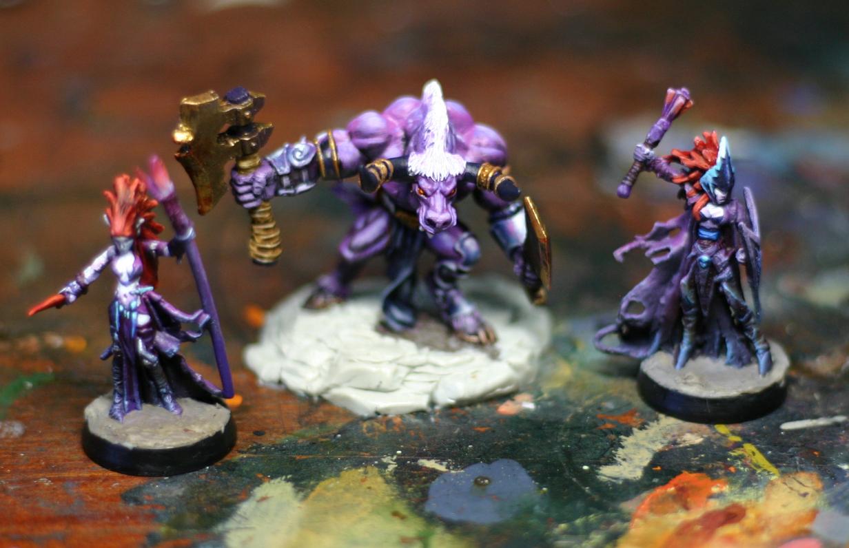 Dark Elves, Drow, Drow Cleric, Drow Druid, Liela, Minotaur, Reaper, Reaper Bones, Tierdeleira