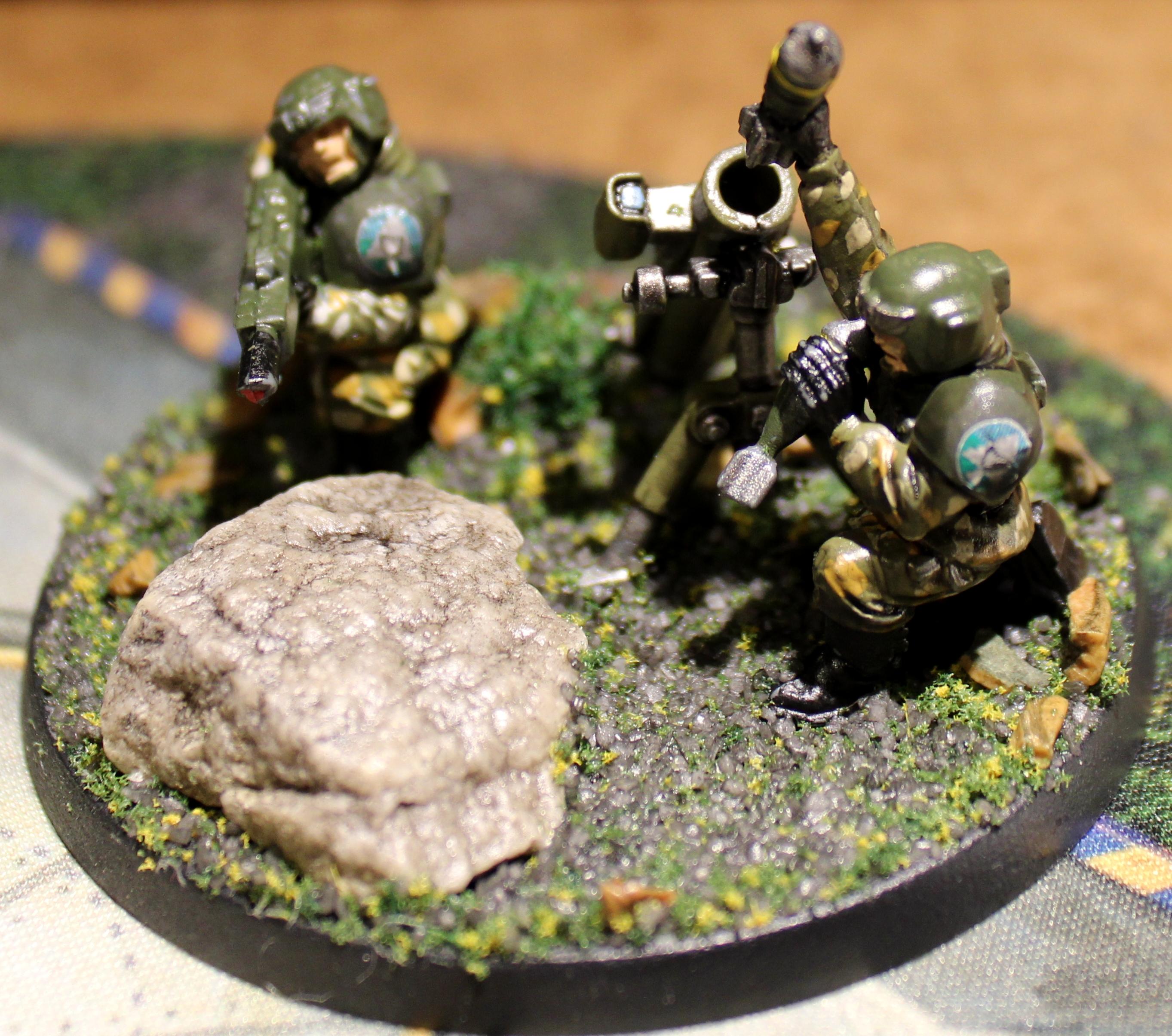 Astra Militarum, Base, Camouflage, Deathstalkers, Fedrid, Forest, Heavy Support, Imperial Guard, Infantry, Mortar, Woodland