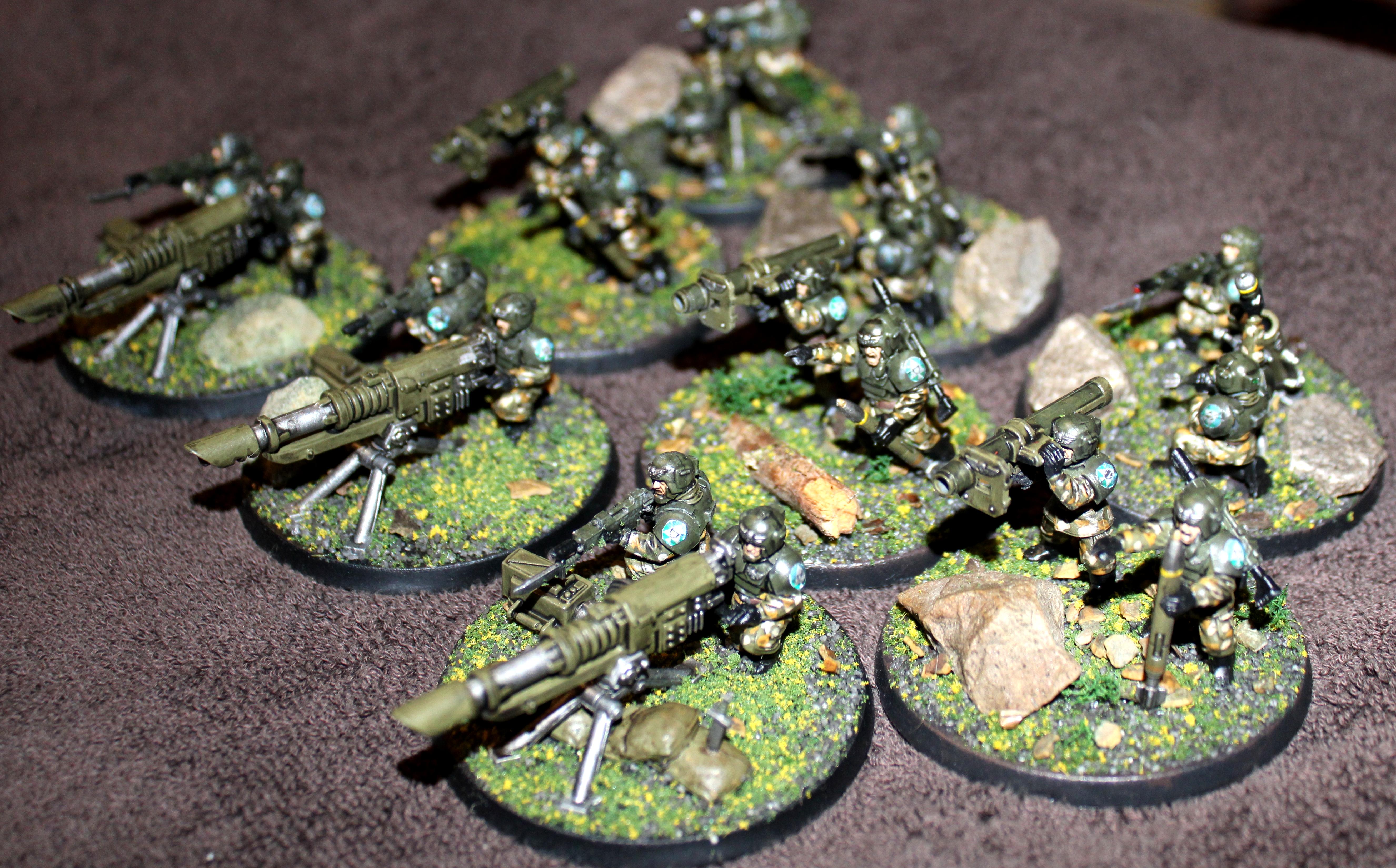 Astra Militarum, Based, Camouflage, Deathstalkers, Forest, Heavy Support, Heavy Weapon Team, Hwt, Imperial Guard, Terrain