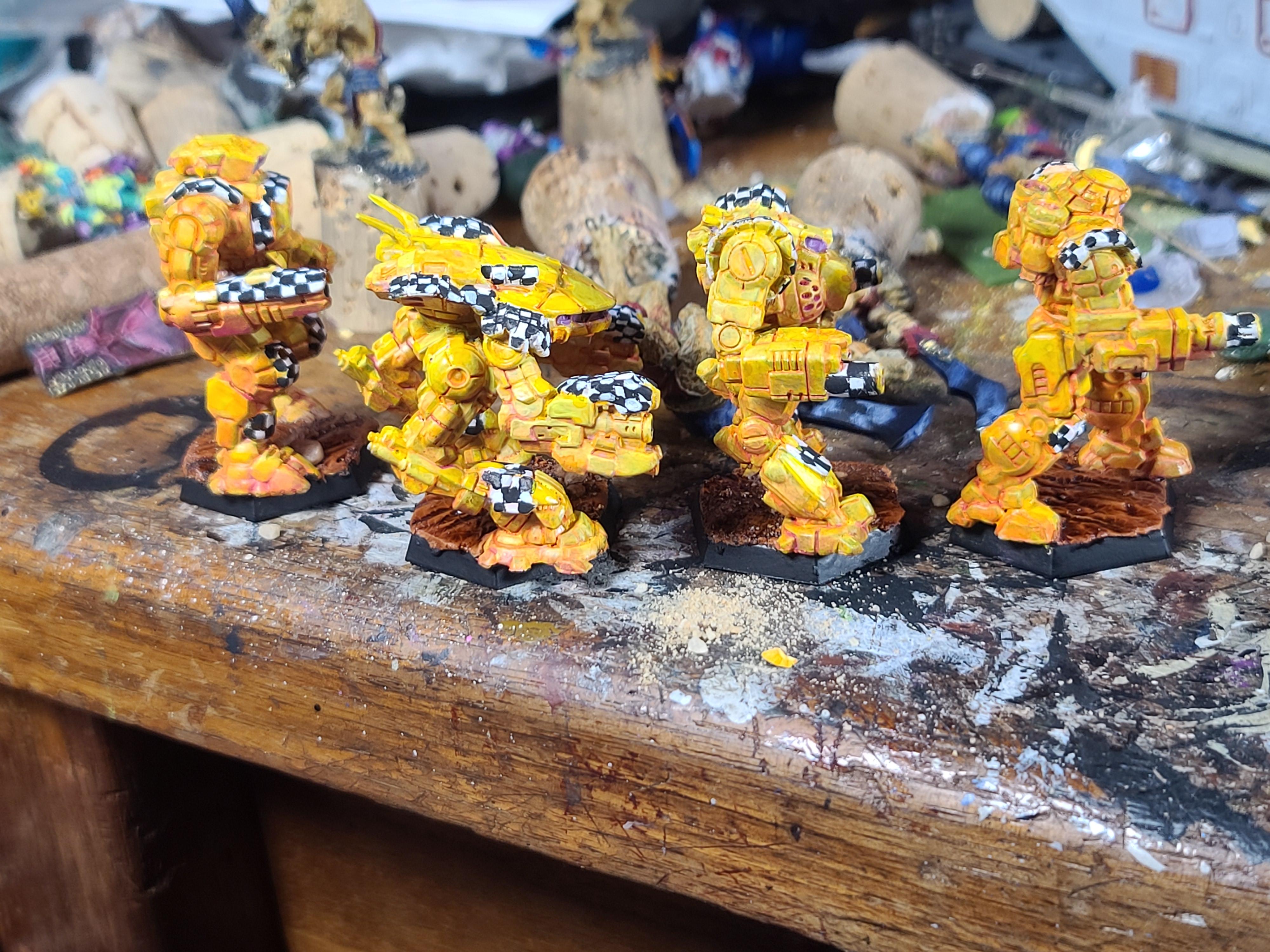 Battletech, Catalyst Game Labs, Checker-work, Freehand, Highlander, King Crab, Mech, Mercenary, Thug, Victor, Yellow