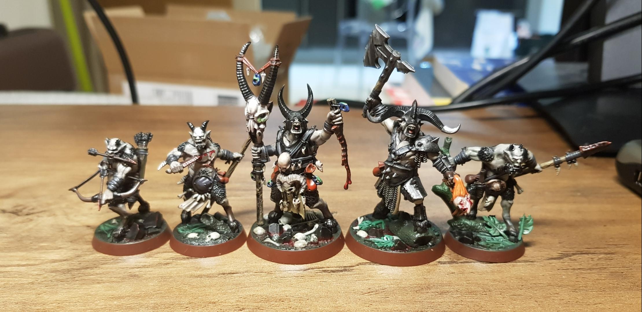 Beastmen, Chaos, Monochrome, Warhammer Fantasy
