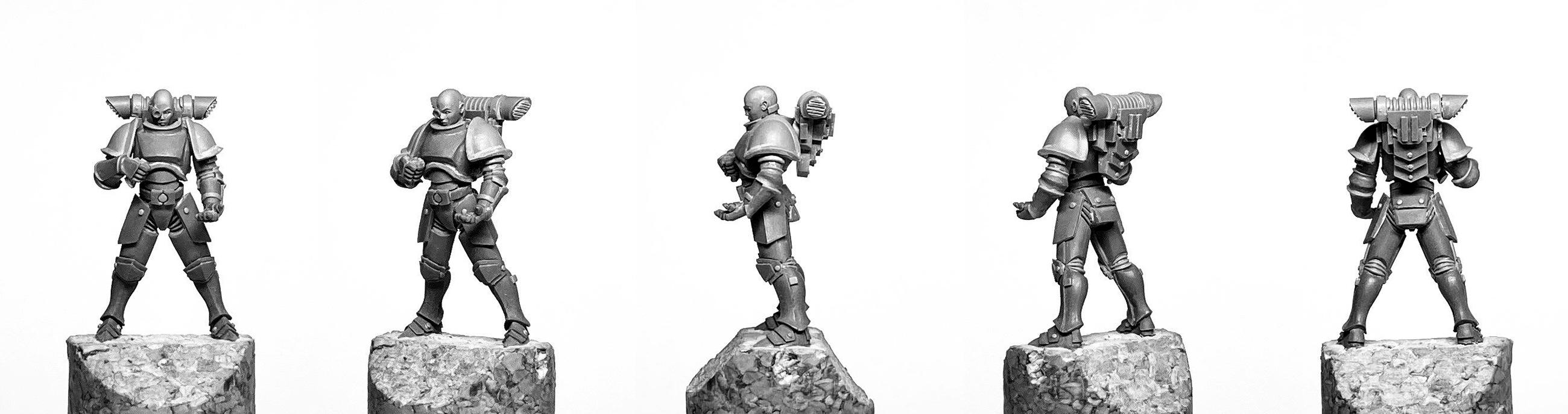 Female space marine panoramic