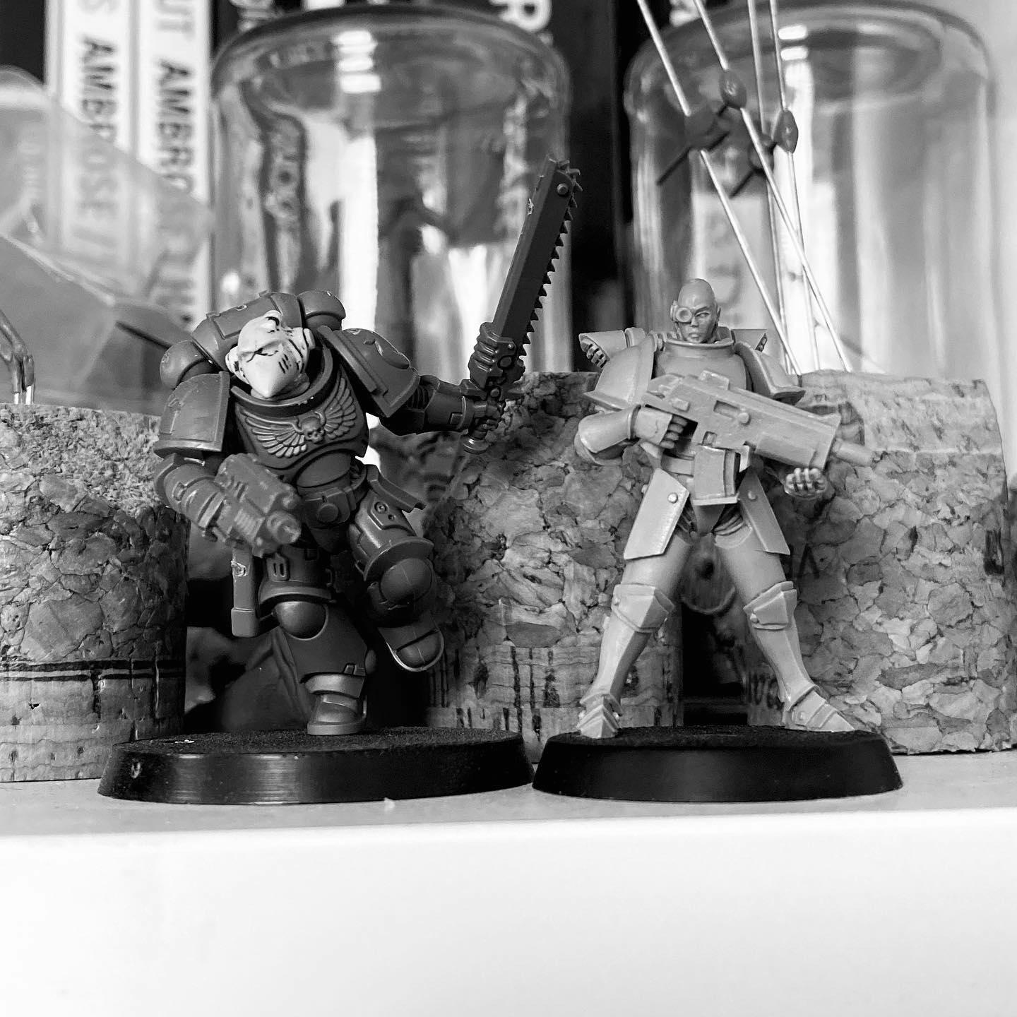 Female space marine scale shot