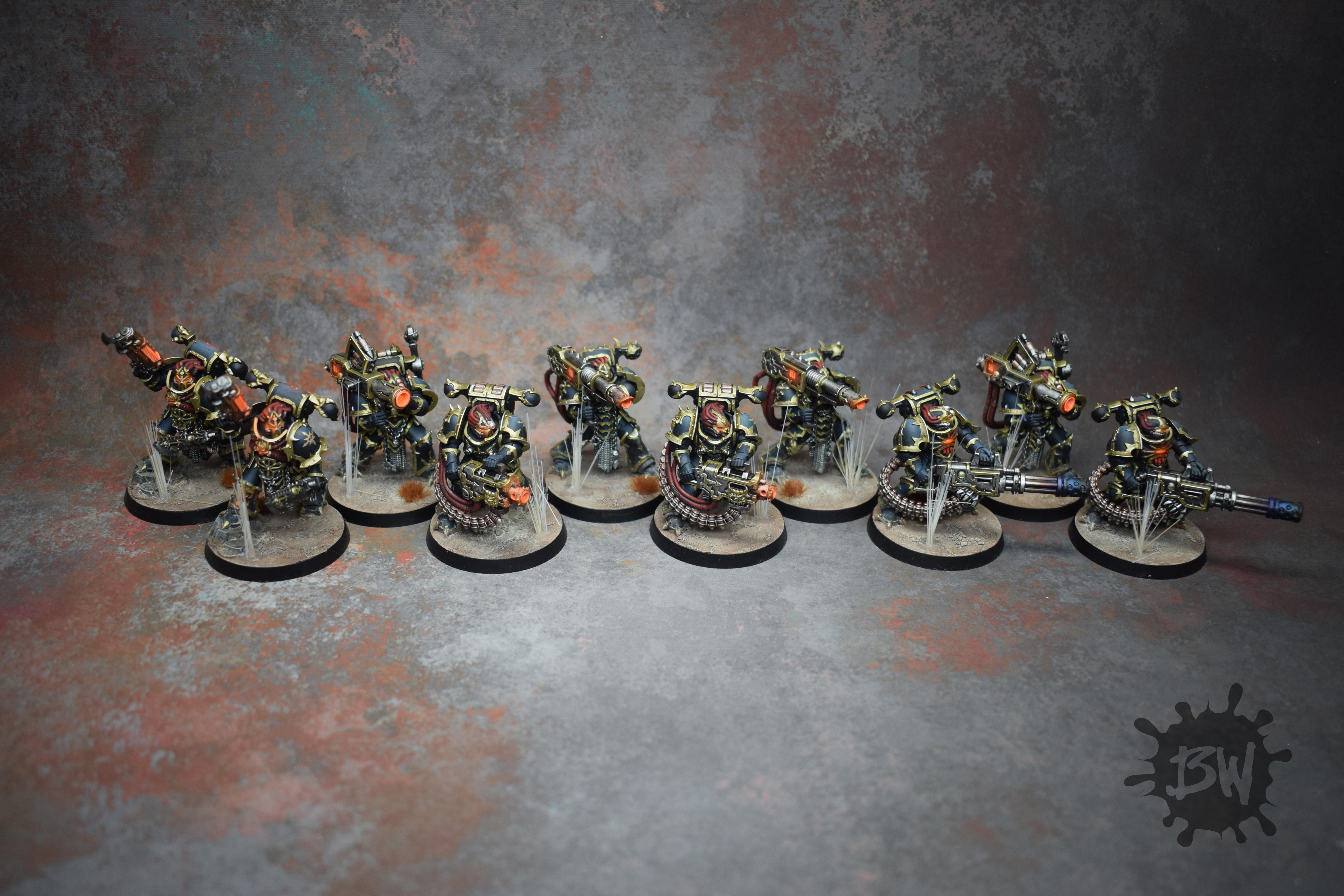 Bw, Chaos, Chaos Space Marines Black Legion Army, Chaos Space Marines Havocs Black Legion, Games Workshop, Warhammer 40,000, Warhammer Fantasy