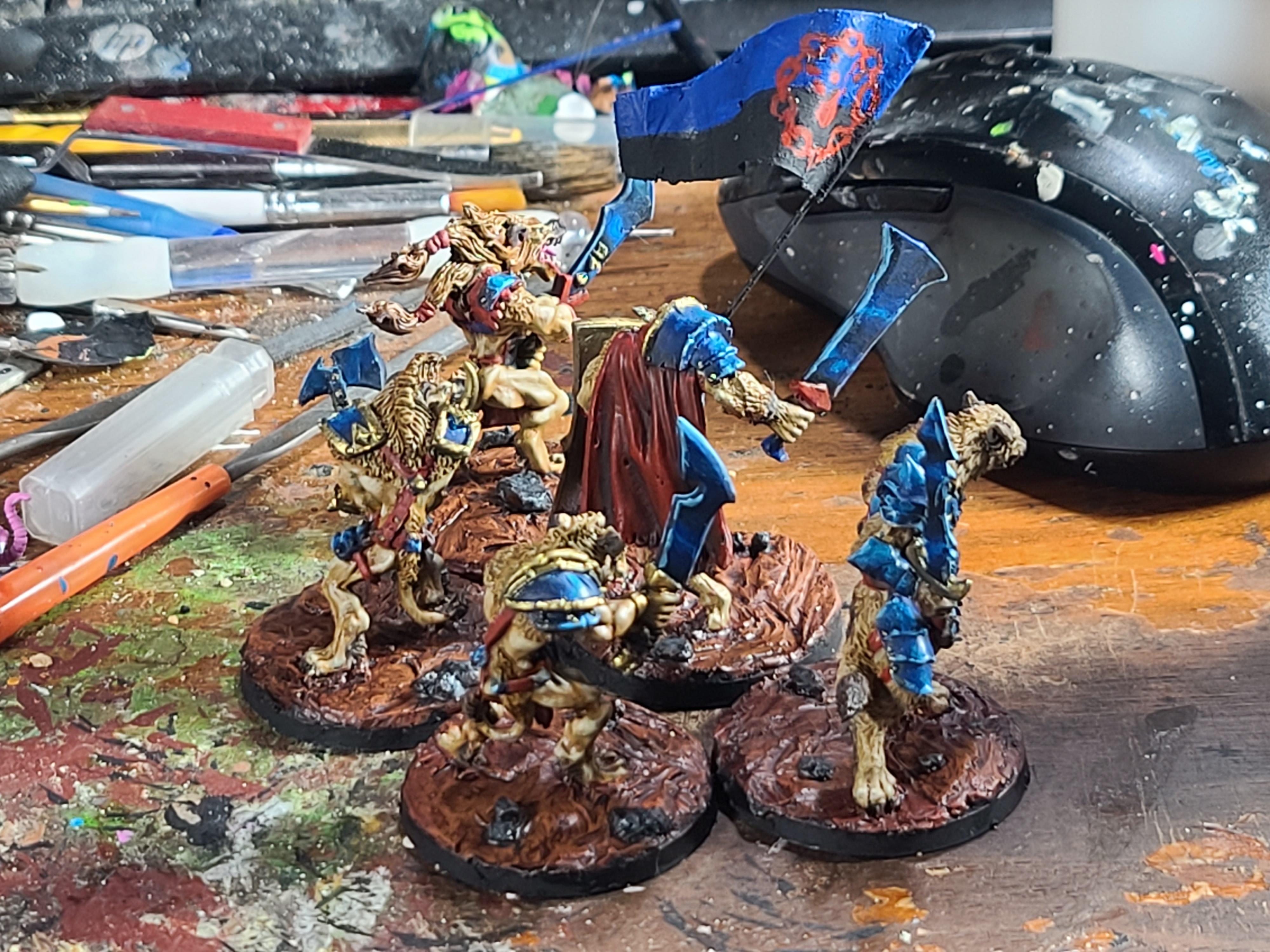Canid, Freehand, Gnoll, Lycan, Metal, Paper Banner, Reaper Miniatures, Were