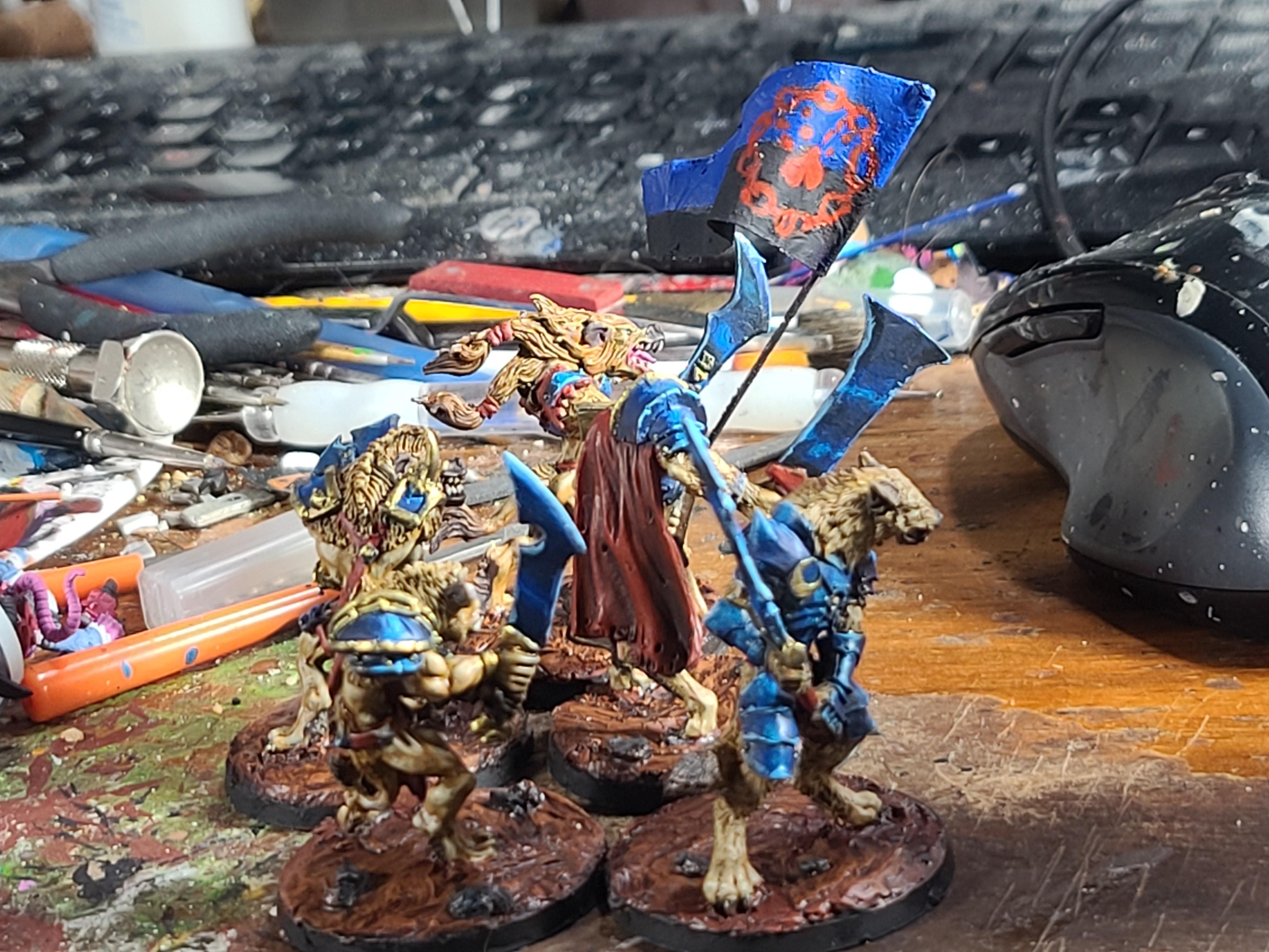 Canid, Freehand, Gnoll, Lycan, Metal, Paper Banner, Reaper Miniatures, Were