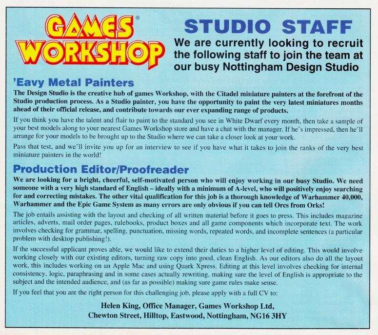 Copyright Games Workshop, Proofreader, Retro Review, White Dwarf