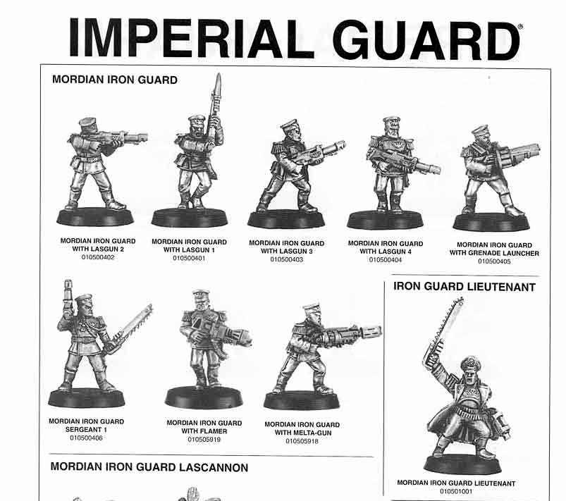 Catalogue, Copyright Games Workshop, Imperial Guard, Mordian, Retro Review, White Dwarf