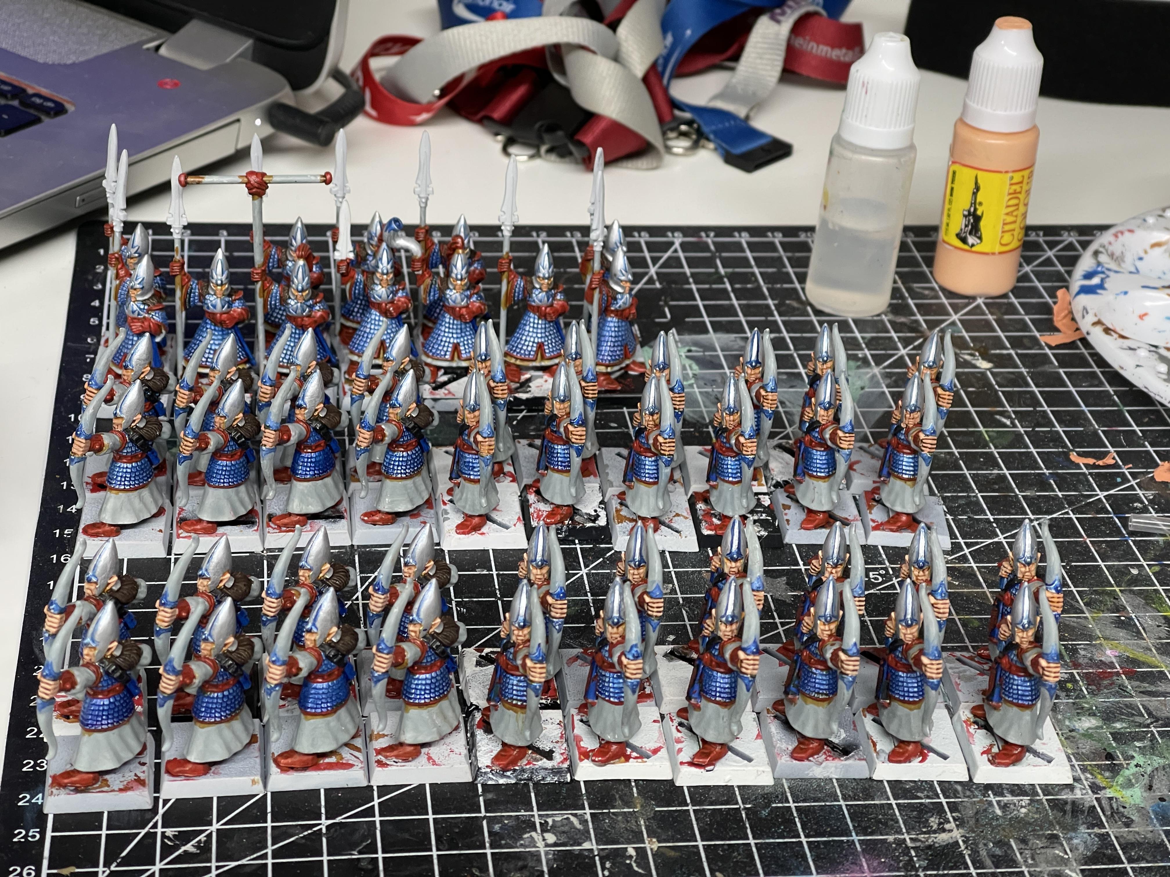 4th Edition, 5th Edition, Archers, High Elves, Spearmen, Warhammer Fantasy, Work In Progress