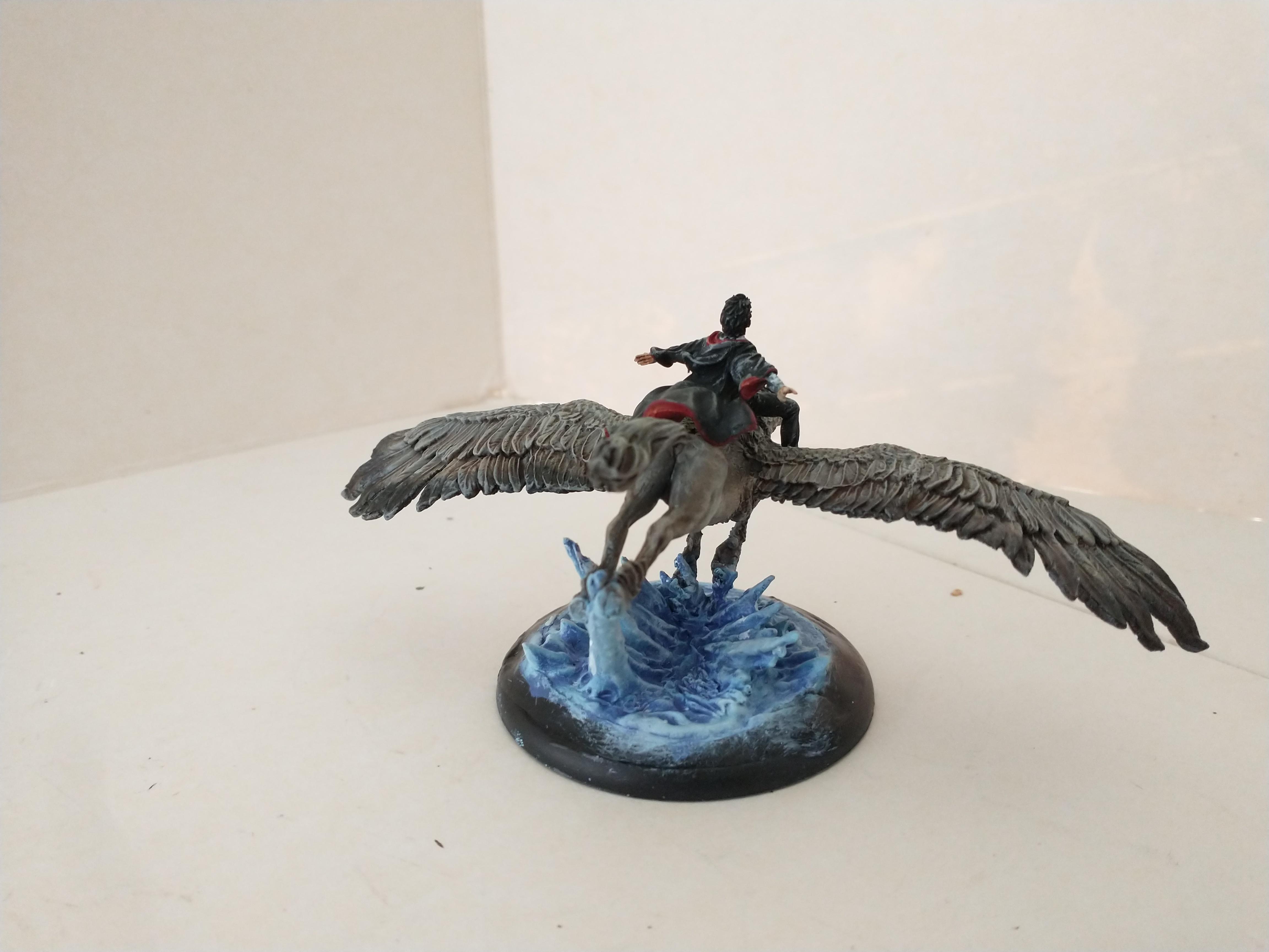Harry Potter on Buckbeak rear