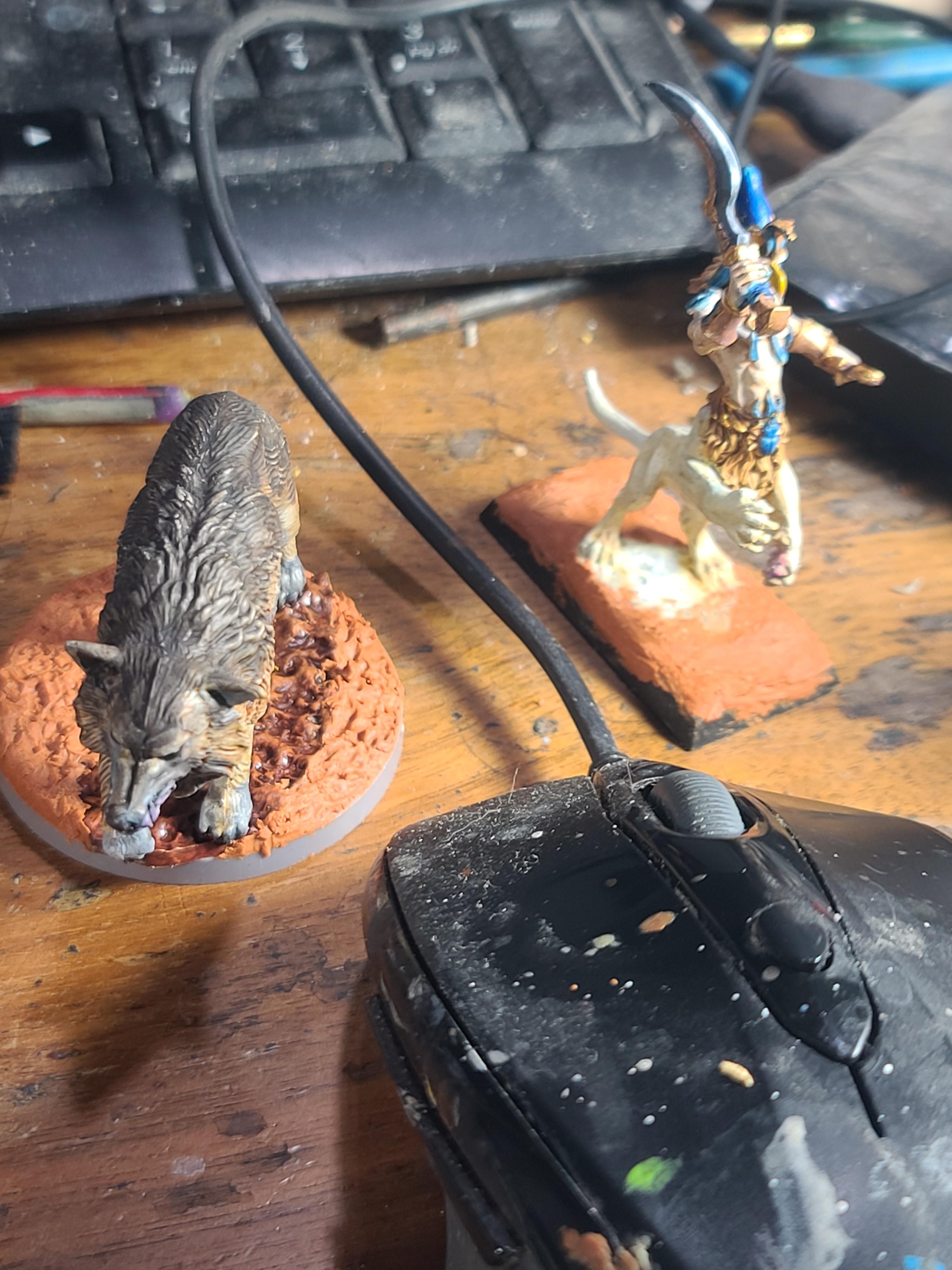 Aspect Of The Defender, Base Sculpting, Bones, Crocodile Games, Harbinger, Heru, Lion-centaurs, Metal, Milliput, Reaper Miniatures, Wargods Of Aegyptus, Wolf