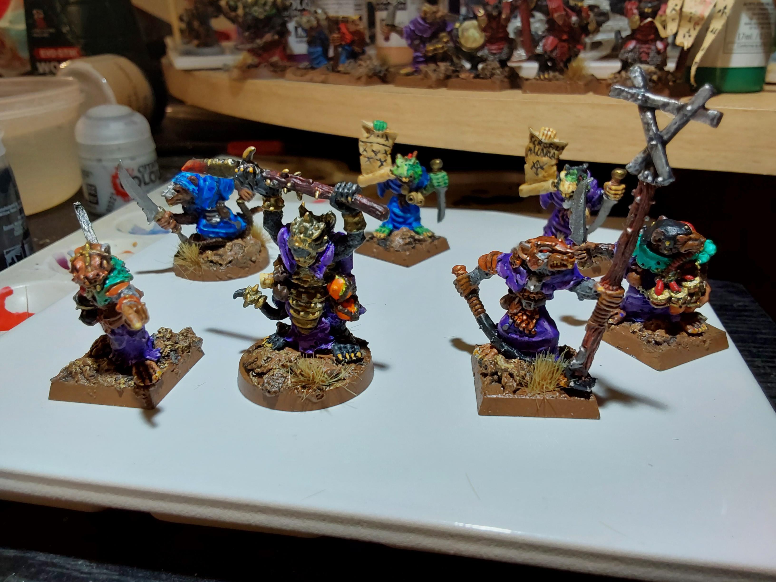 Banner, Command, Musician, Packmaster; Champion, Plague Monk, Skaven, Warlord