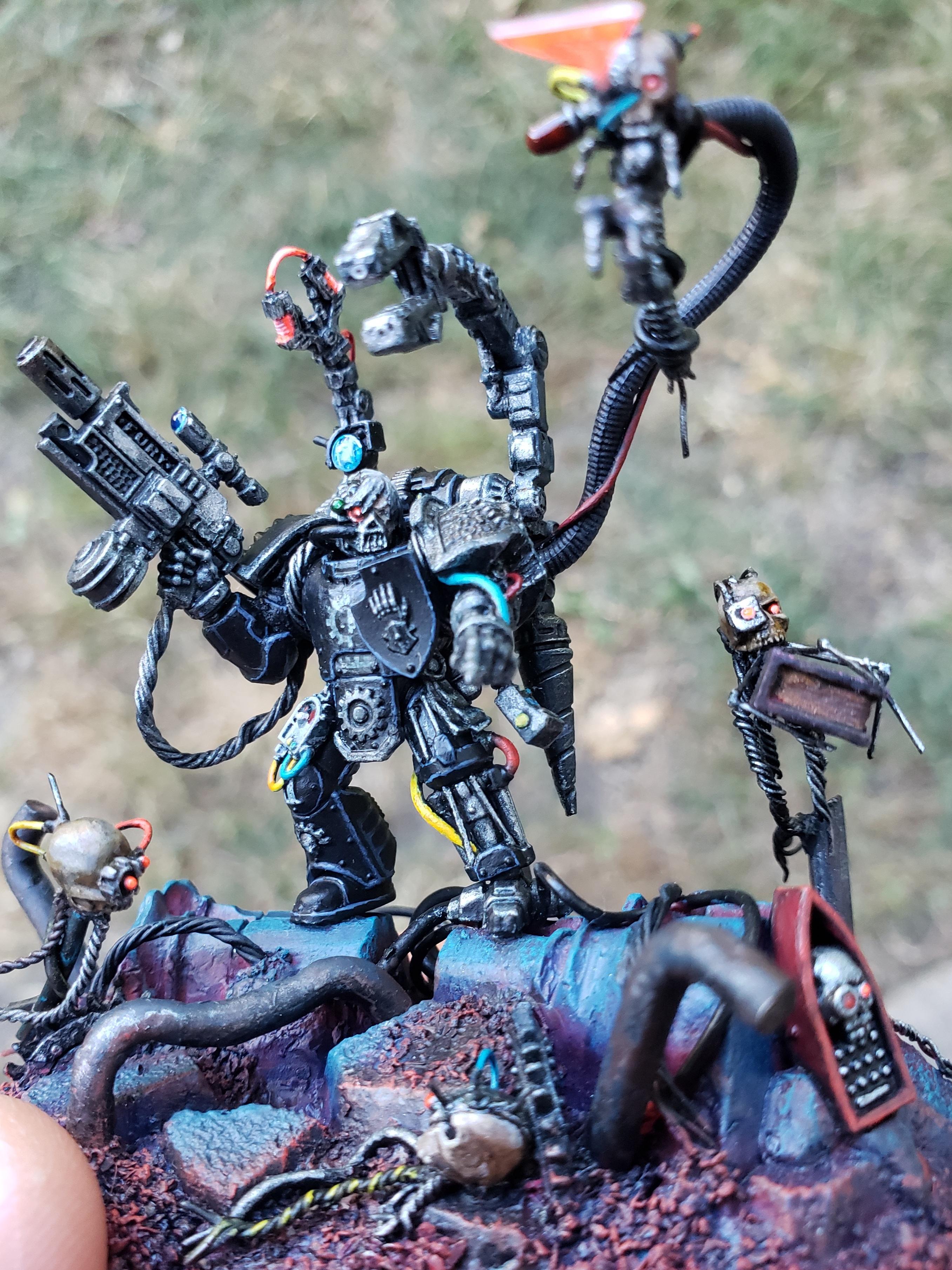 Chaplain, Conversion, Iron Father, Iron Hands, Kit Bash, Space Marines, Warhammer 40,000, Work In Progress