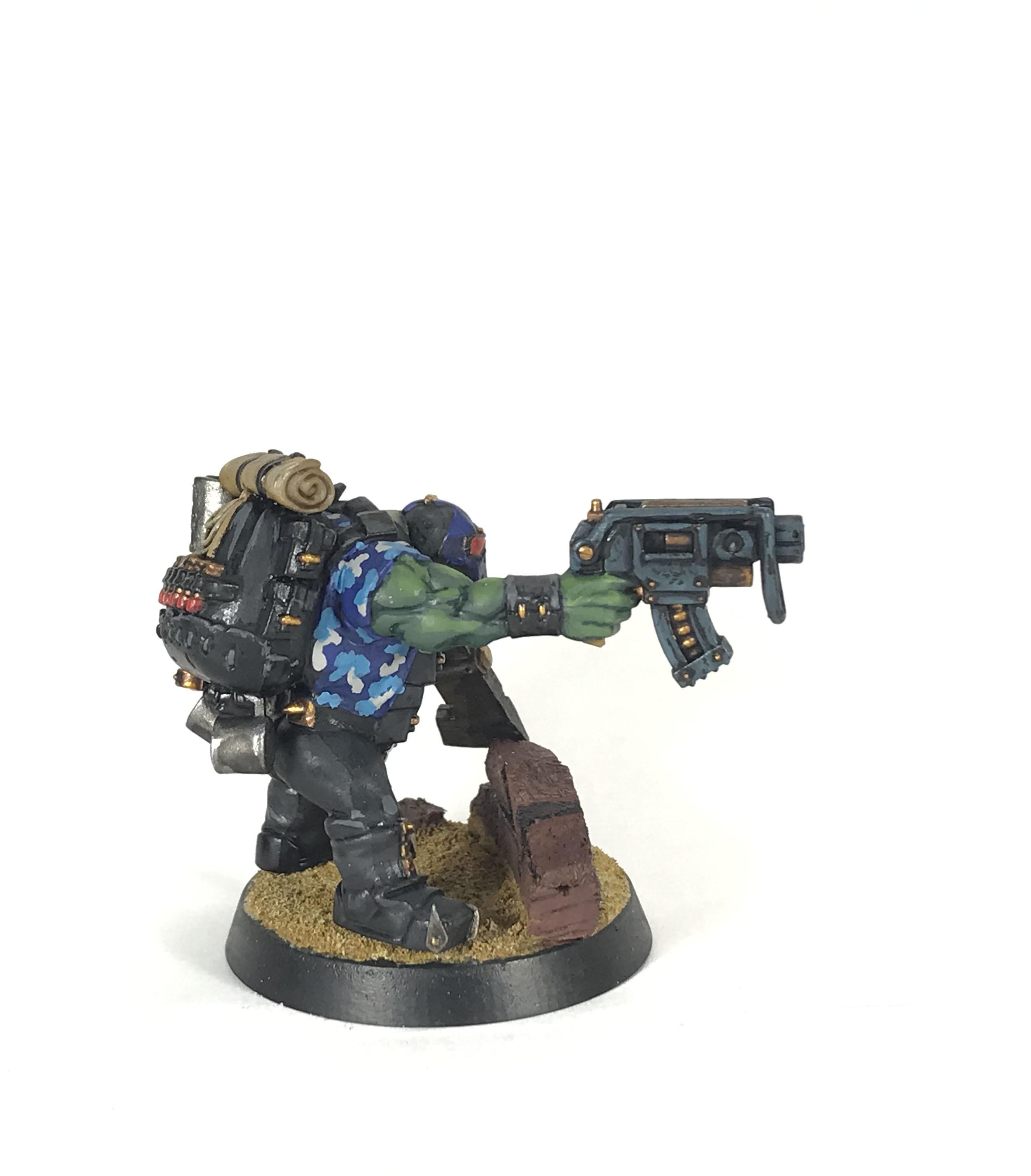 Blue Camouflage, Boy, Deathskulls, Kommando, Navy Camo, Orks, Slugga, Warhammer 40,000