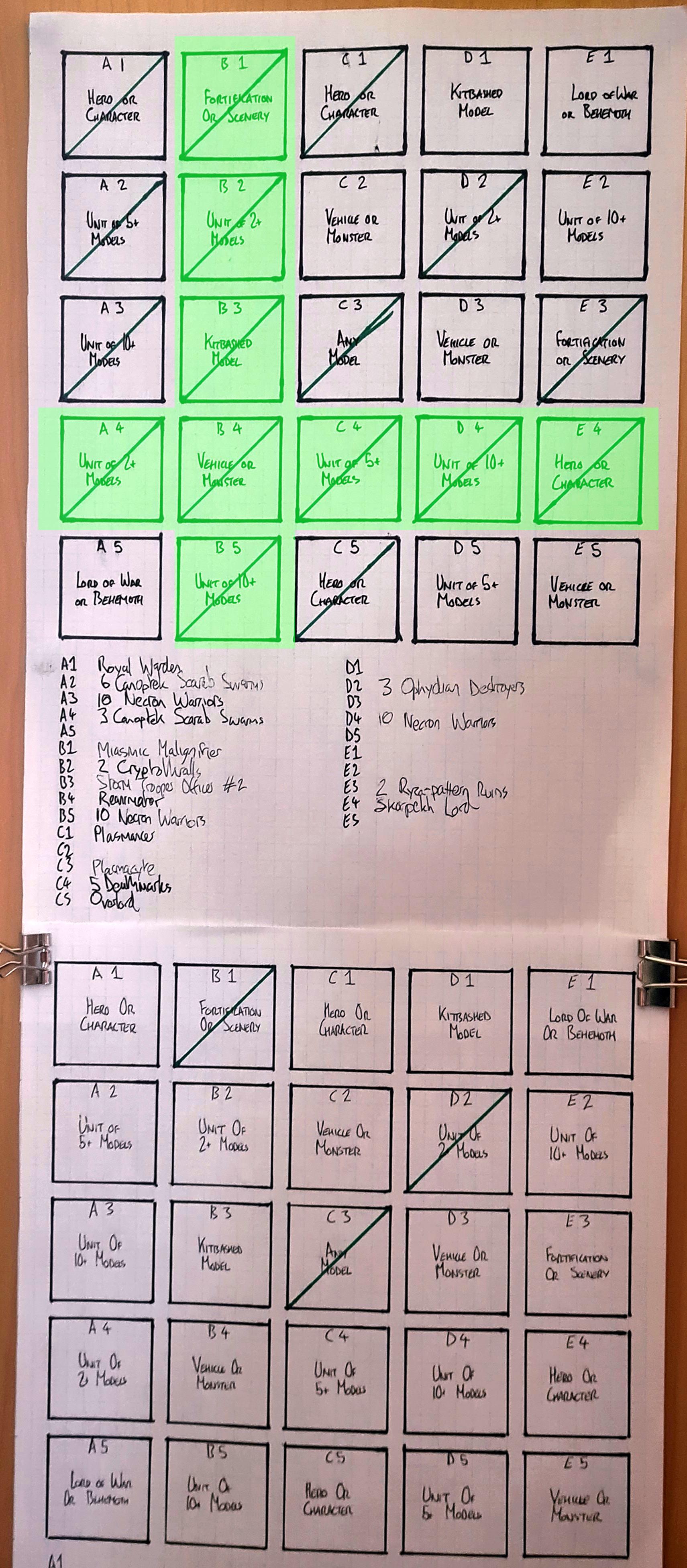 Bingo card update, 06/07