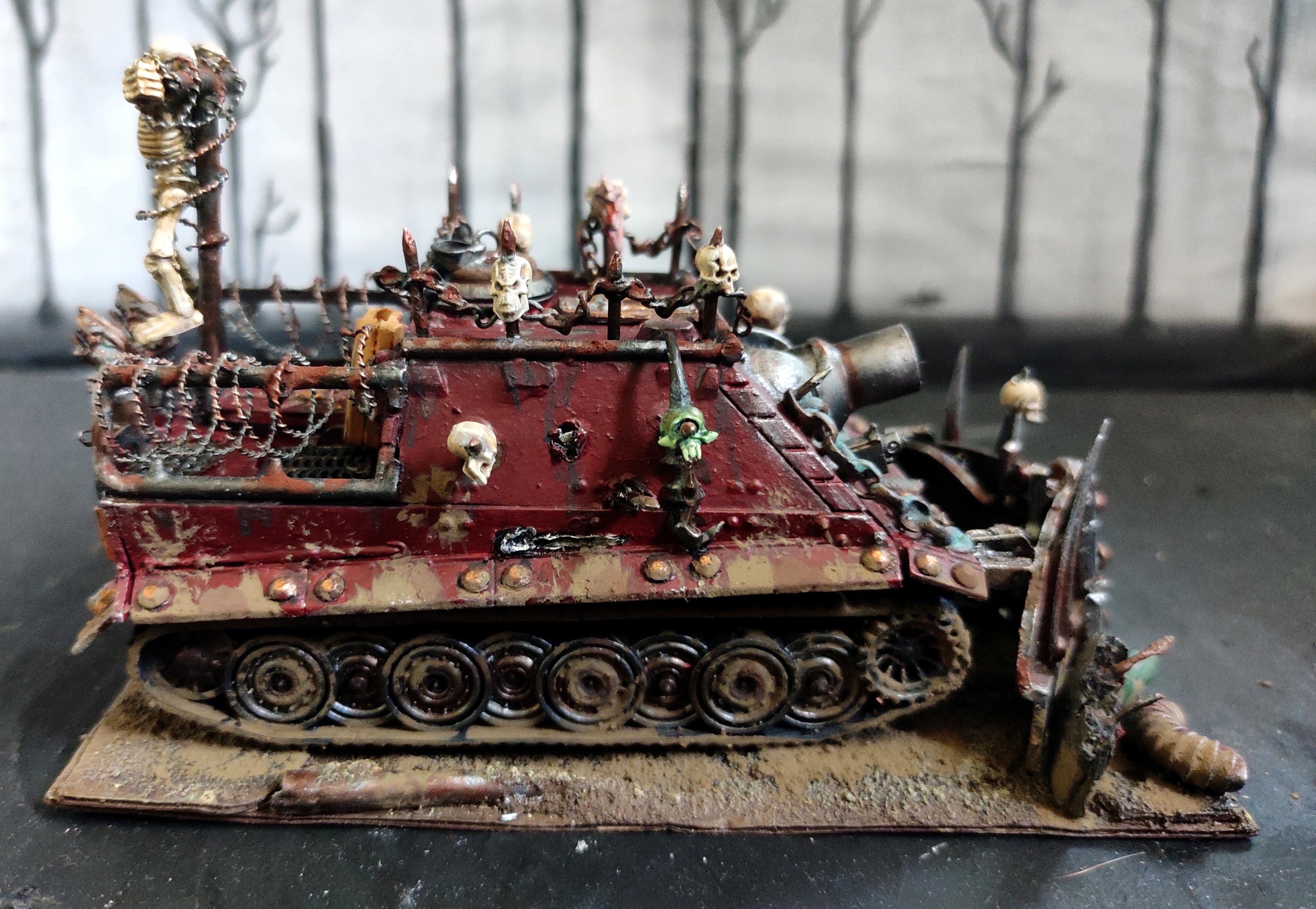 Armored Vehicle, Barbed Wire, Blood Pact, Chaos, Conversion, Dozer Blade, Heavy Support, Heresy, Khorne, Scratch Build, Sturmtiger, Tank, Trophy, Warhammer 40,000