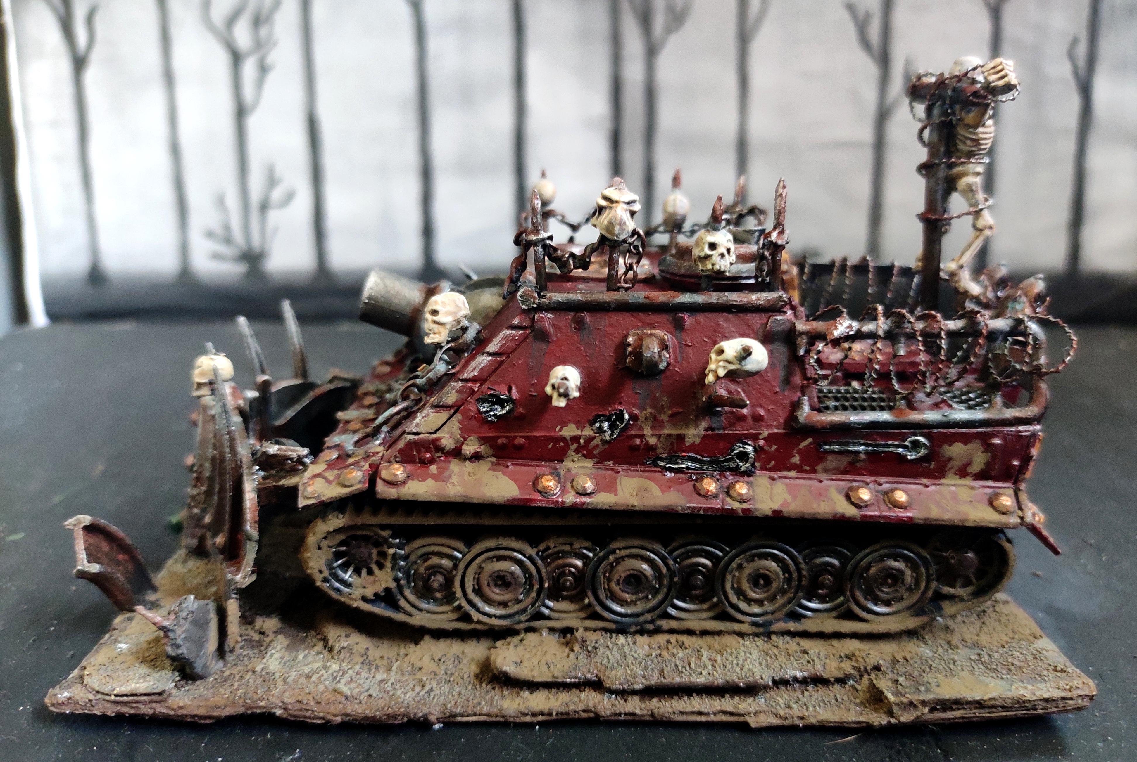 Armored Vehicle, Barbed Wire, Blood Pact, Chaos, Conversion, Dozer Blade, Heavy Support, Heresy, Khorne, Scratch Build, Sturmtiger, Tank, Trophy, Warhammer 40,000