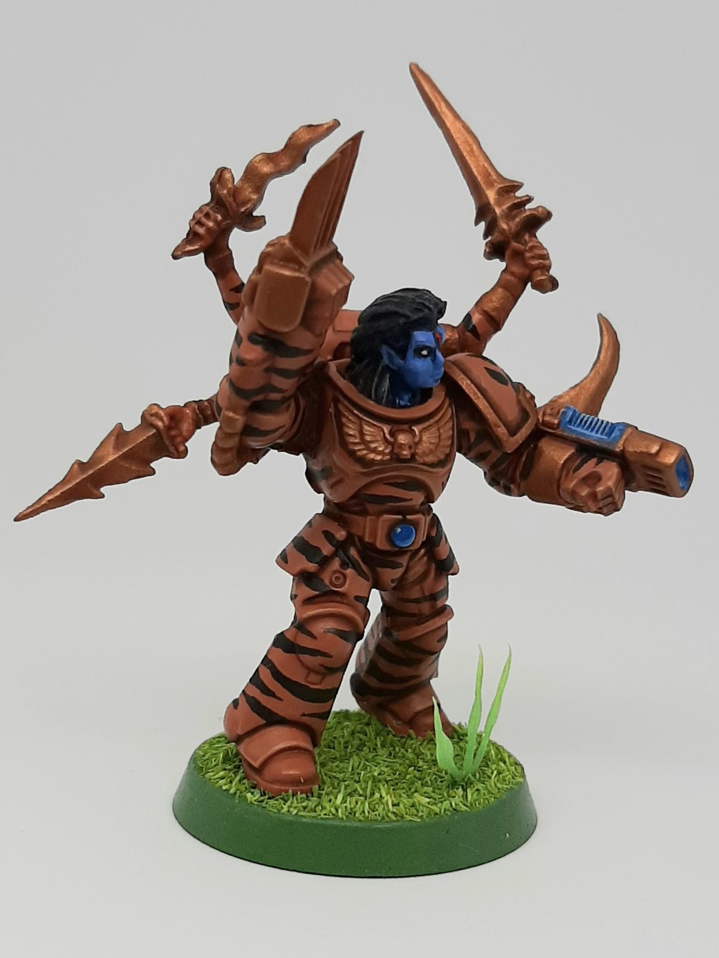30k, Arms, Blades, Blue, Camouflage, Chapter, Character, Claw, Claws, Conversion, Custom, Dagger, Fighting, Forest, Gem, Gun, India, Jungle, Knife, Kris, Leader, Lightning, Maharaja, Master, Mounted, Nagordarika, Pistol, Plasma, Power, Primaris, Searing, Shiva, Six, Skin, Space, Space Marines, Special, Stripes, Tiger, Tigers, Veda, Vedic, Warhammer 40,000, Warhammer Fantasy, Weapon