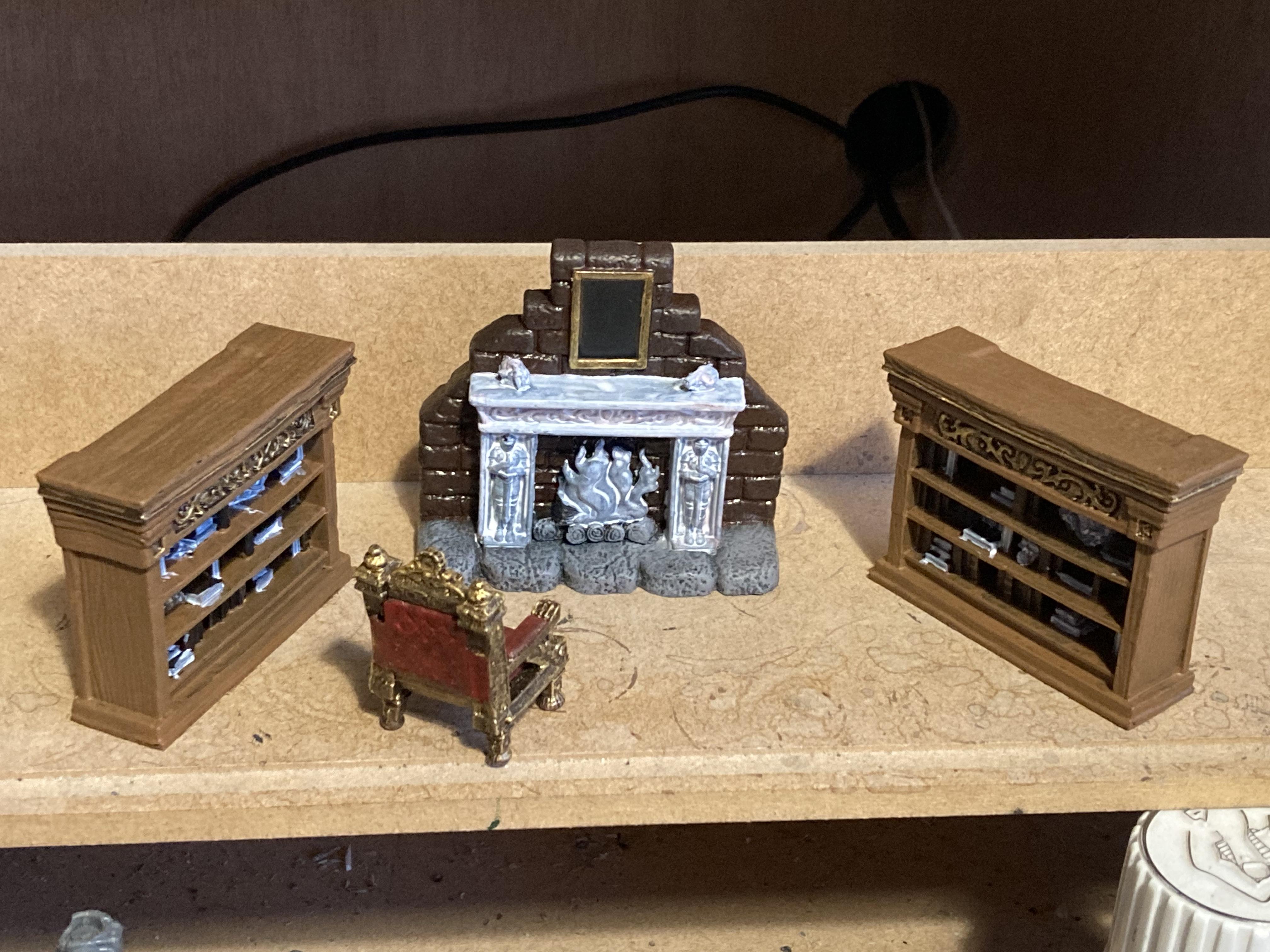 Bookcases, Fireplace, Furniture, Heroquest, Throne