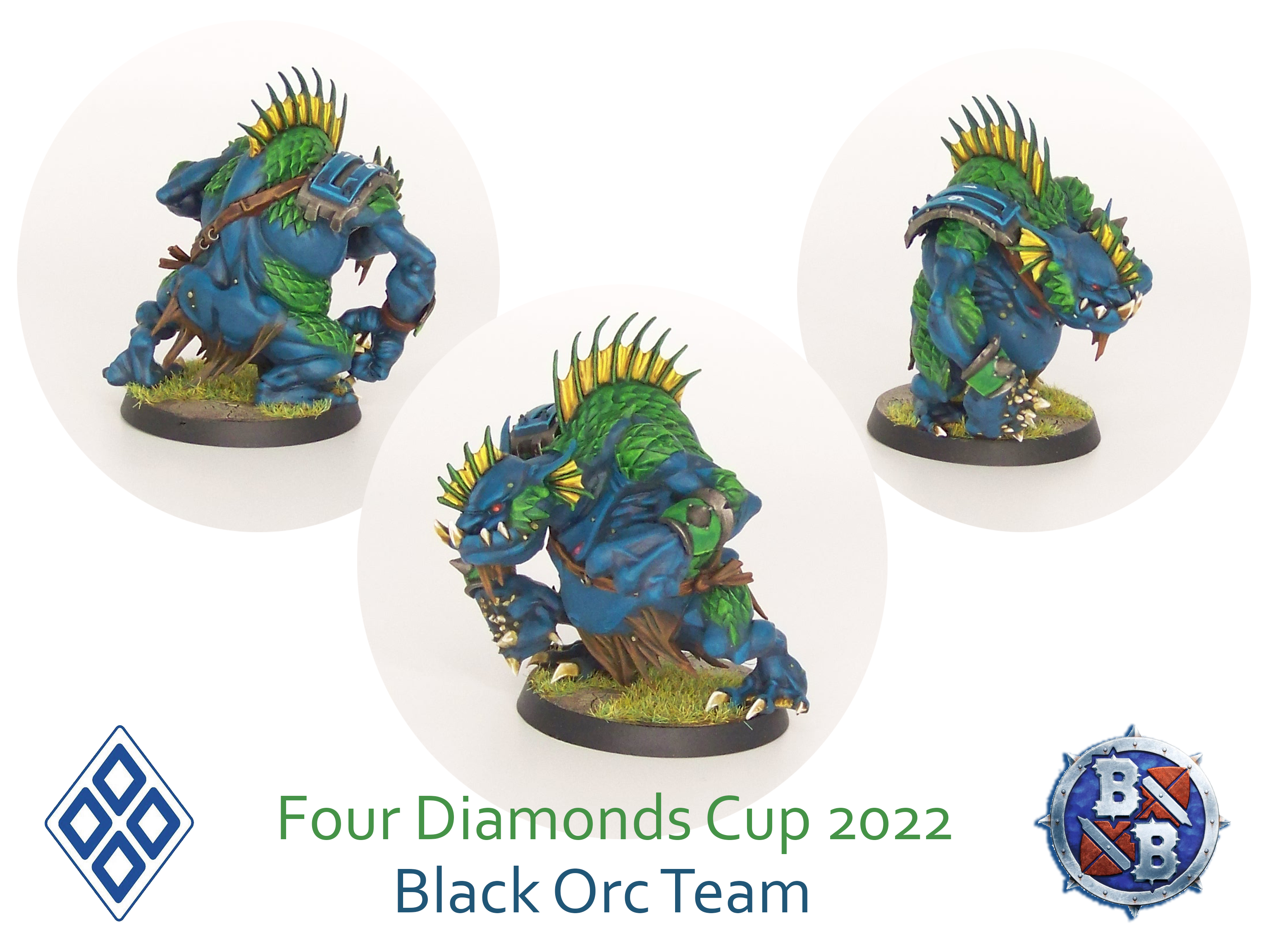 Black Orc Team, Black Orcs, Blood Bowl, Four Diamonds, Troll