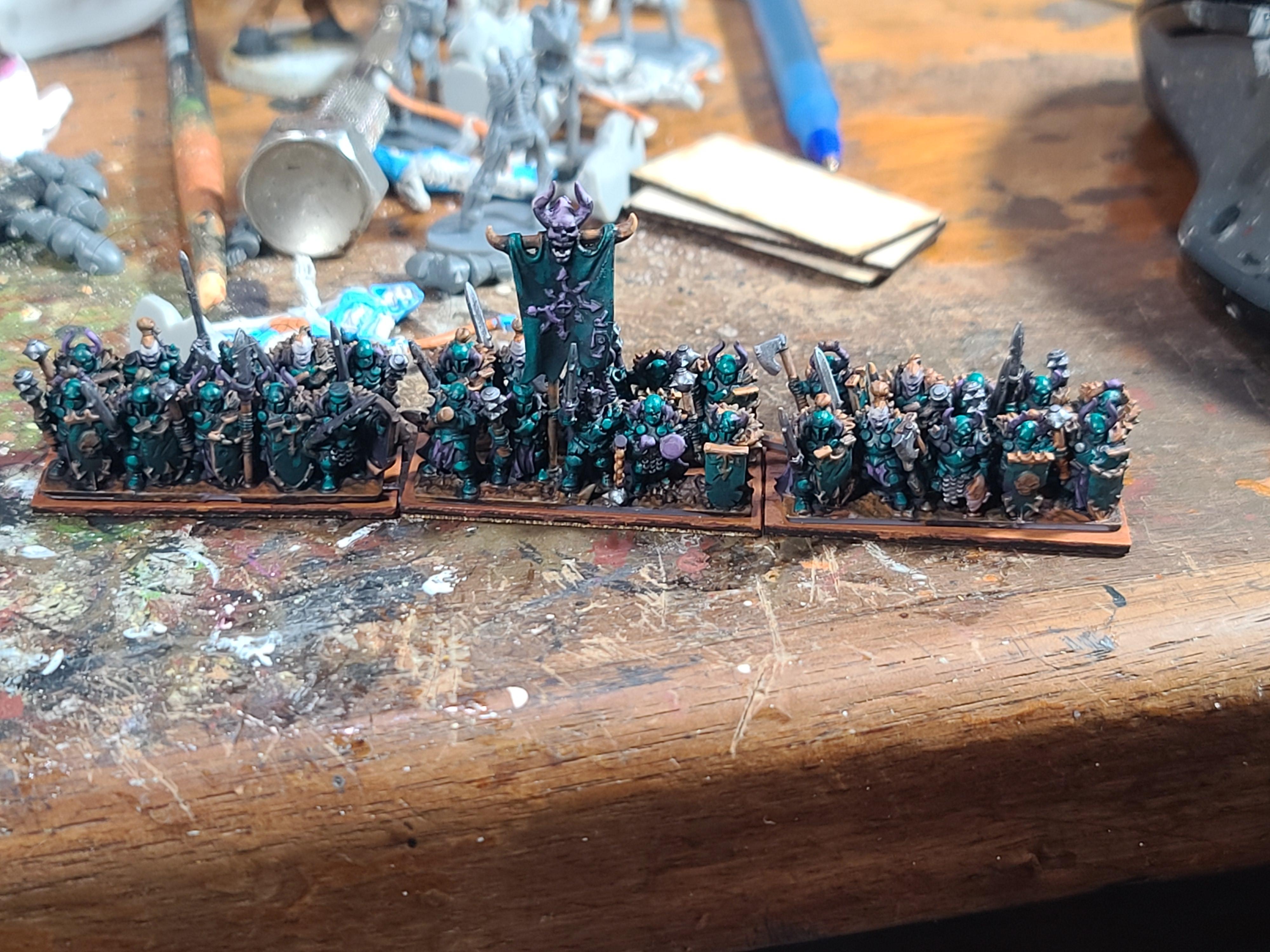 10mm, Chaos, Chaos Warrior, Forest Dragon, Marvelous Minipaints, Warmaster