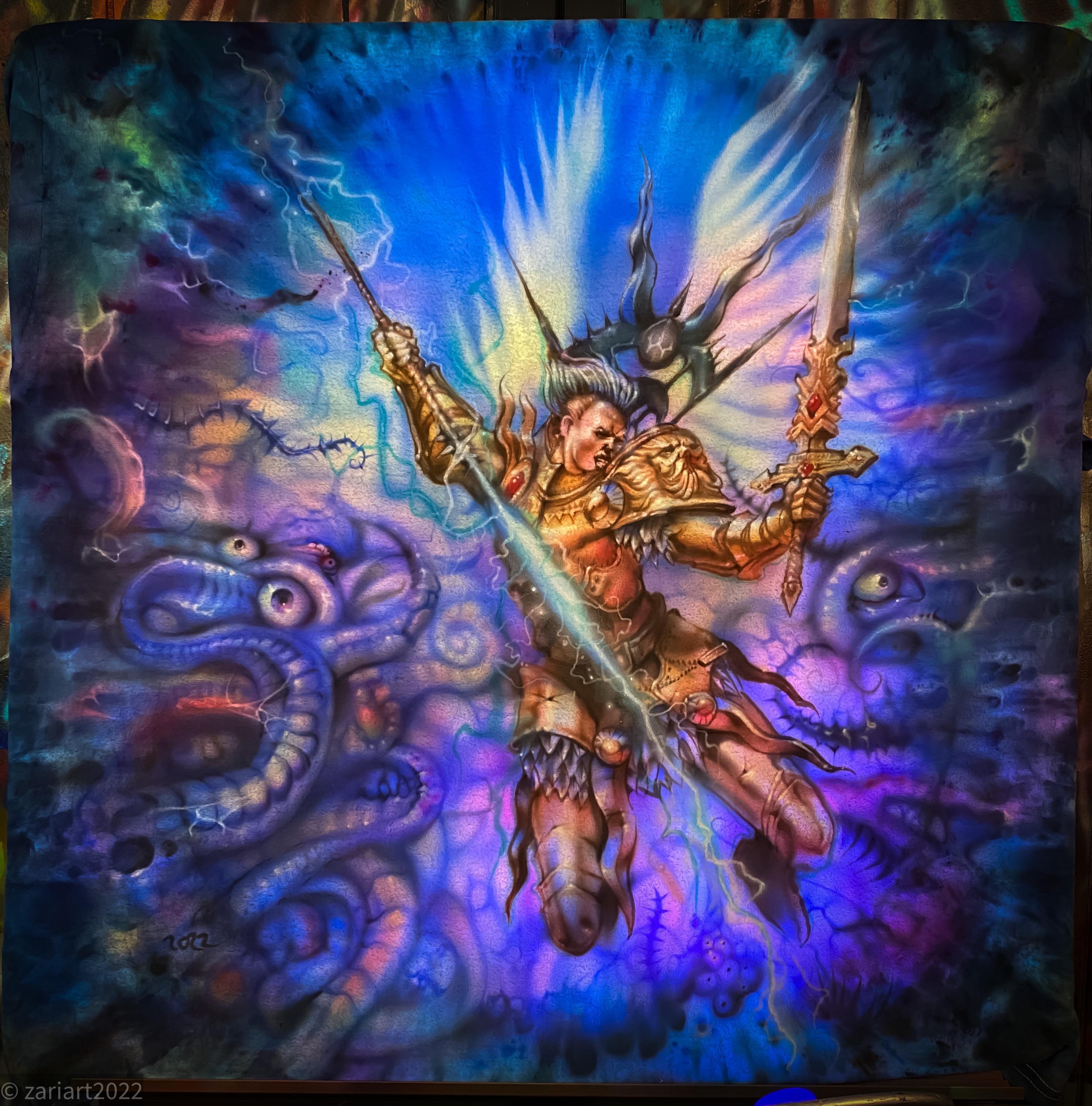 Age Of Sigmar, Airbrushed, Angel, Custom Shirt, Warhammer Fantasy