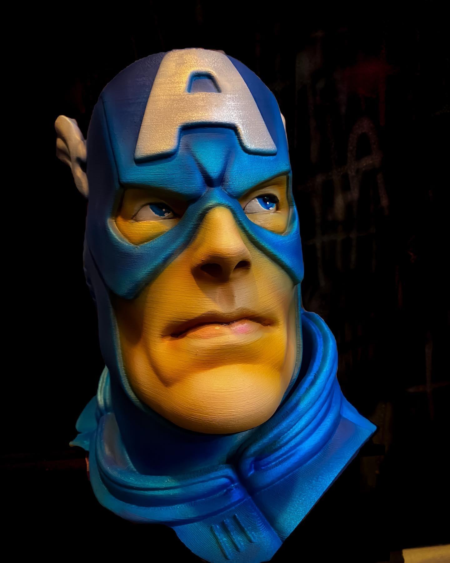 Airbrushed, Bust, Captain America, Marvel, Superhero