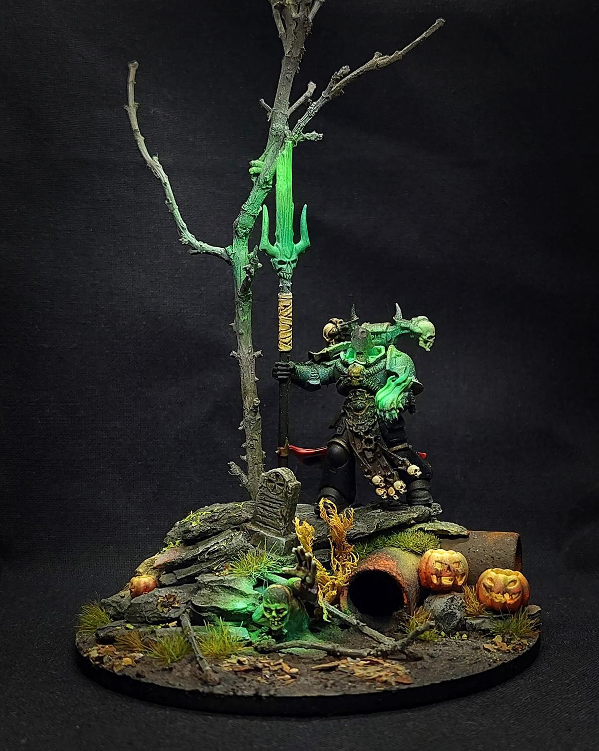 Chaos Space Marines, Conversion, Diorama, Halloween, Pumpkins, Spooky