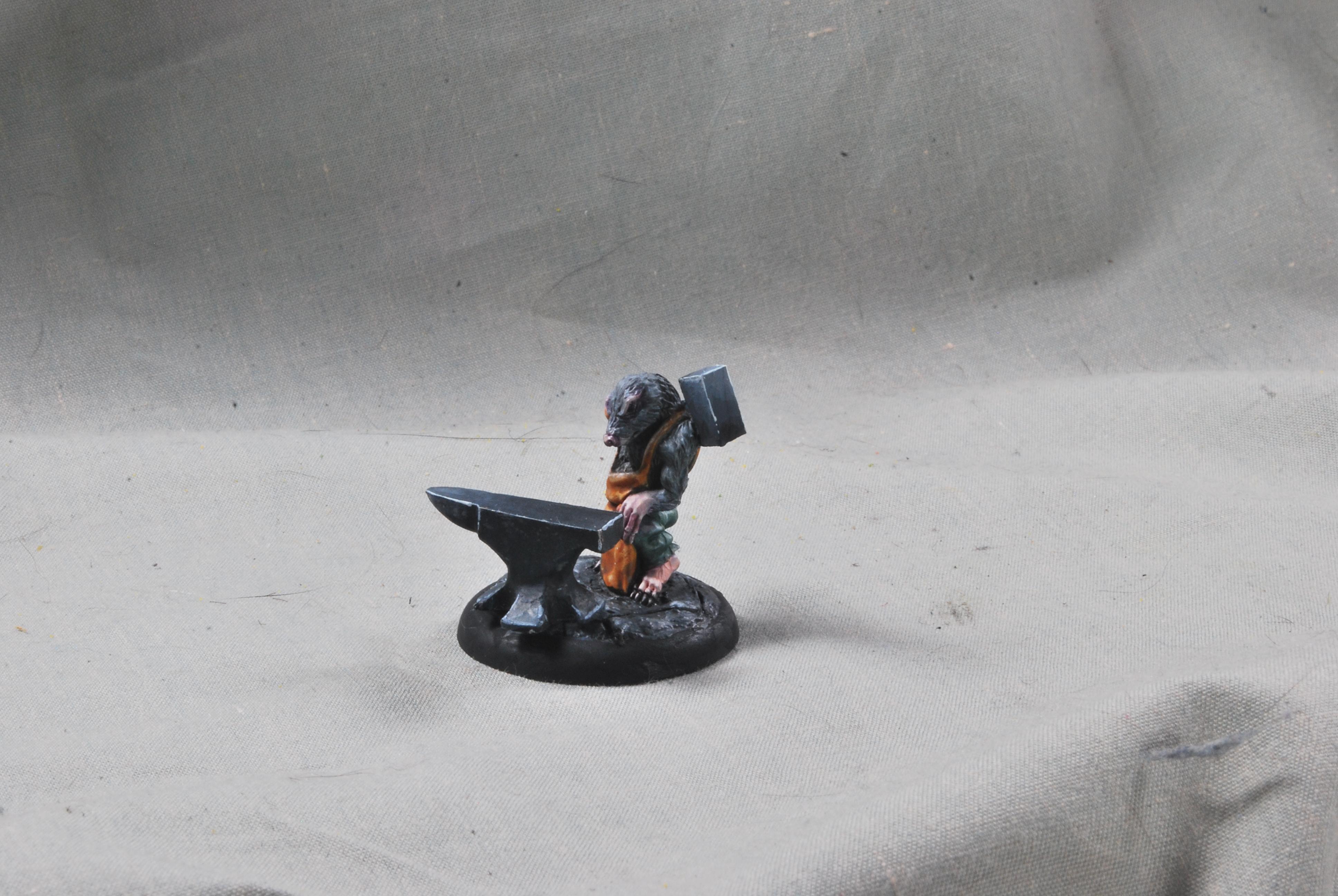 Animal Adventurers, Anvil, Burrows And Badgers, Dungeons And Dragons, Metal, Mole, Oathsworn Miniatures, Smith