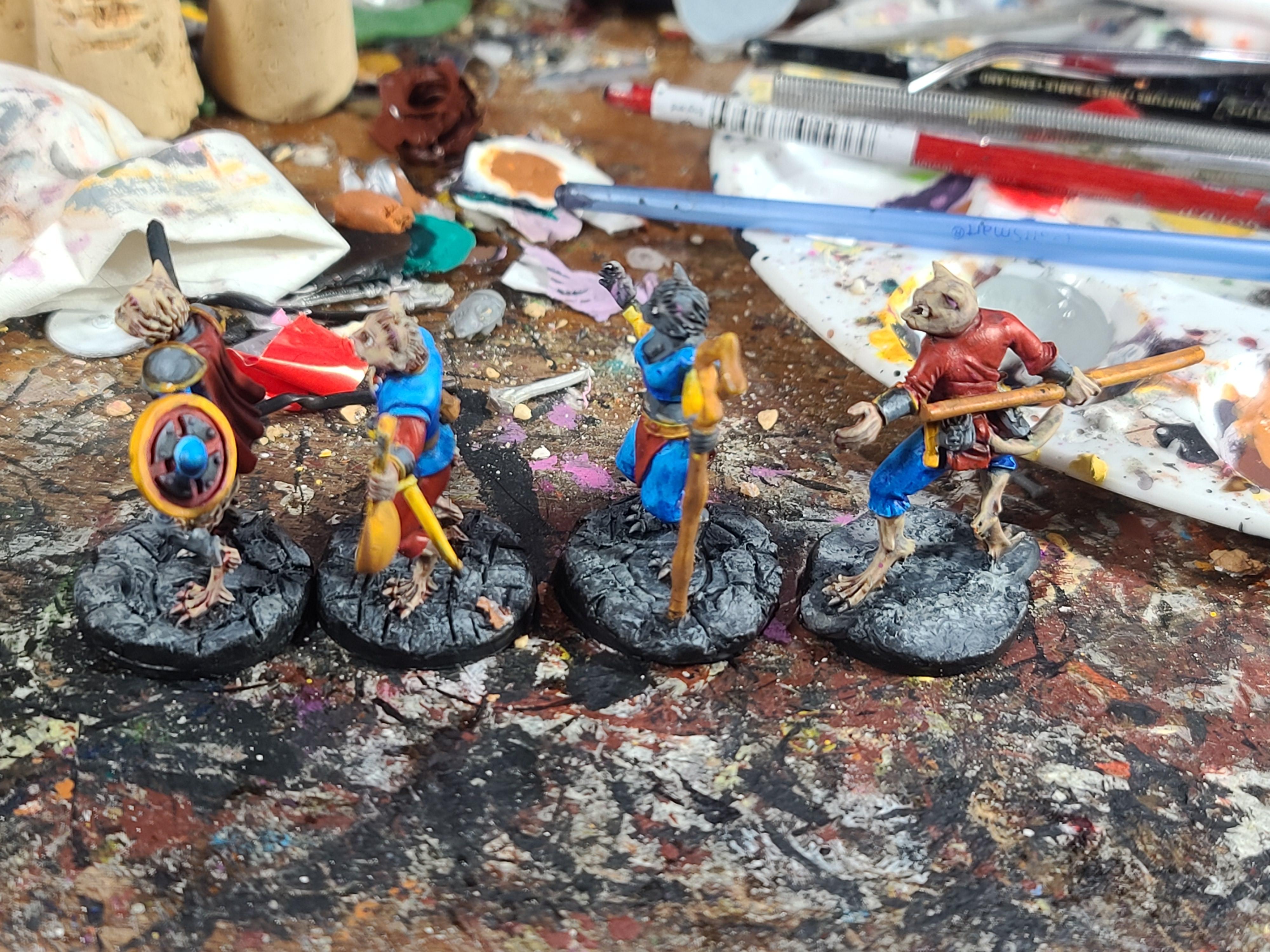 Animal Adventurers, Bard, Cat, Catfolk, Dungeons And Dragons, Fighter, Metal, Monk, Reaper Miniatures, Sorcerer, Tabaxi