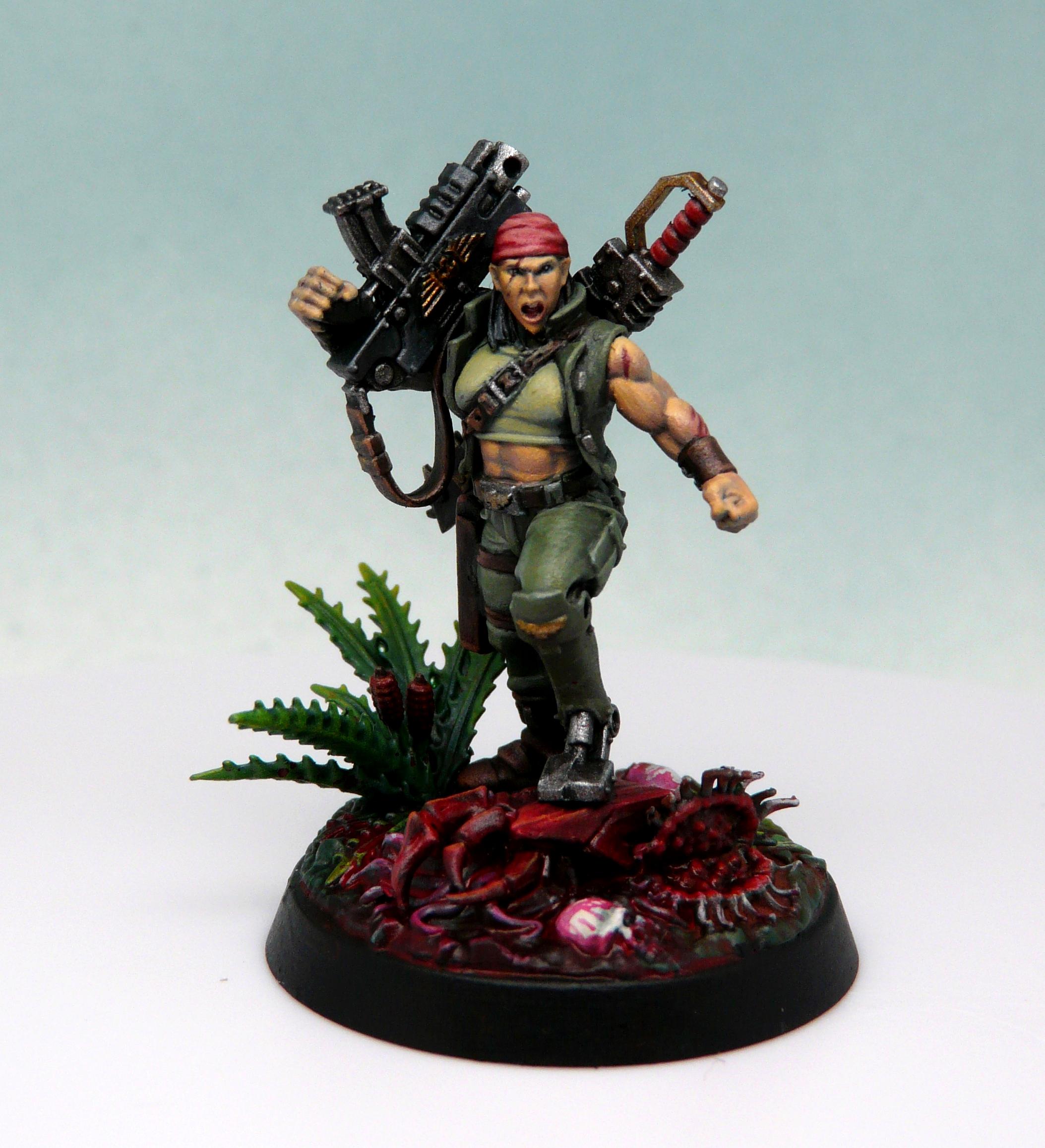 Astra Militarum, Catachan, Female, Jungle Fighter, Junglefighter