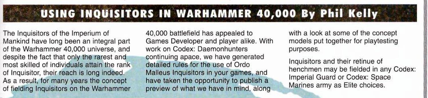 3rd Edition, Imperial Guard, Imperial Priests, Inquisition, Retro Review, Warhammer 40,000