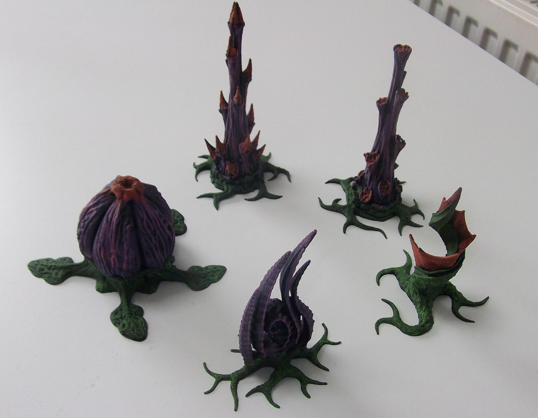 3d Printed, Terrain, Alien plant terrain