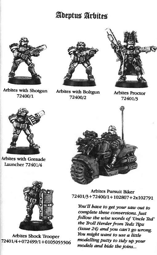 3rd Edition, 3rd Edition Adeptus Arbites, Adeptus Arbites, Citadel Journal, Copyright Games Workshop, Retro Review