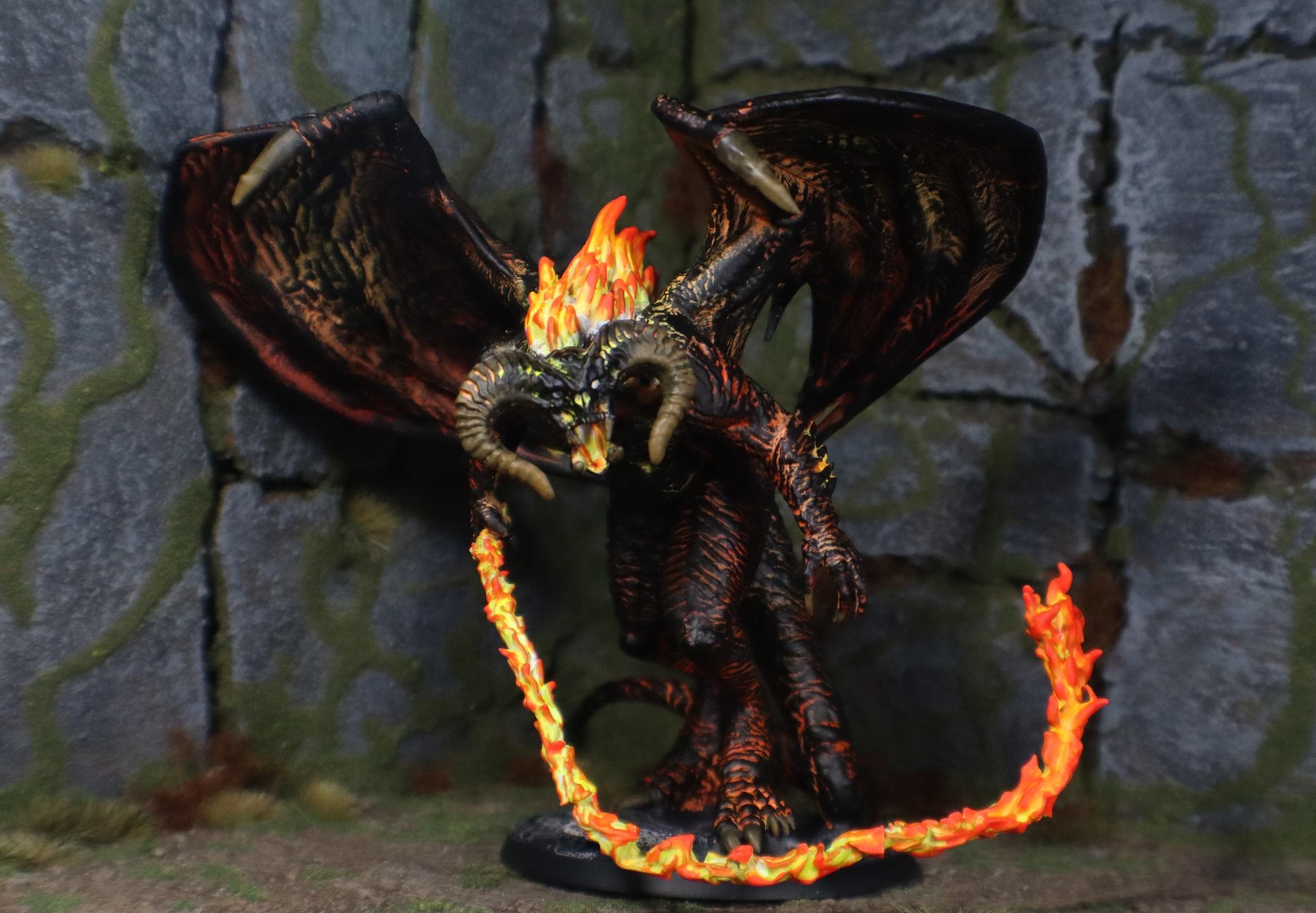 3d Printed Balrog, 3d Printed Demon, Balrog, Balrog Miniature, Daemons, Fire, Lord Of The Rings, Whip