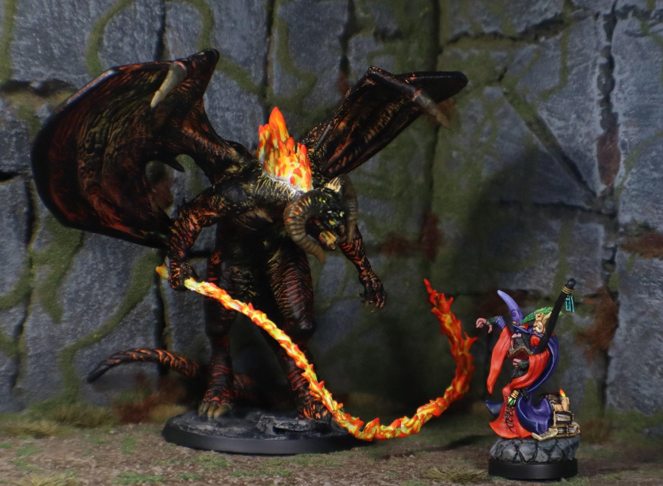 3d Printed Balrog, 3d Printed Demon, Balrog, Balrog Fighting Wizard, Balrog Miniature