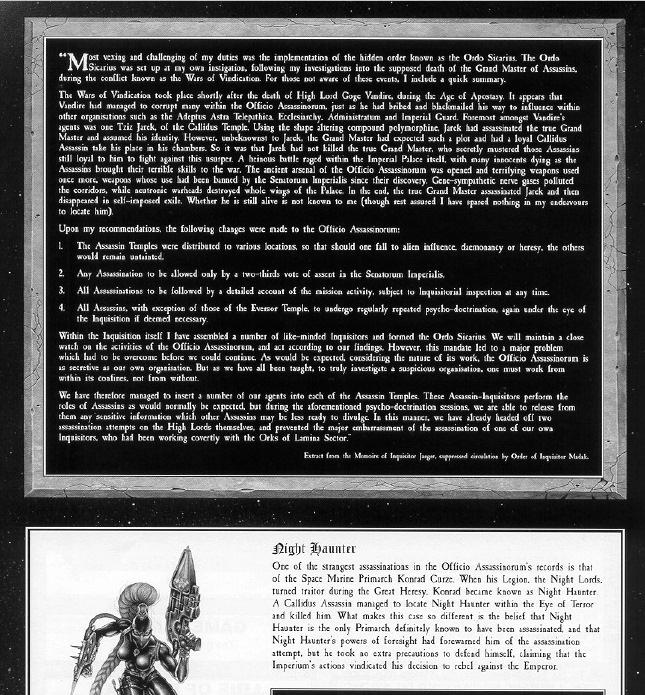 3rd Edition, Assassins, Codex Assassins, Copyright Games Workshop