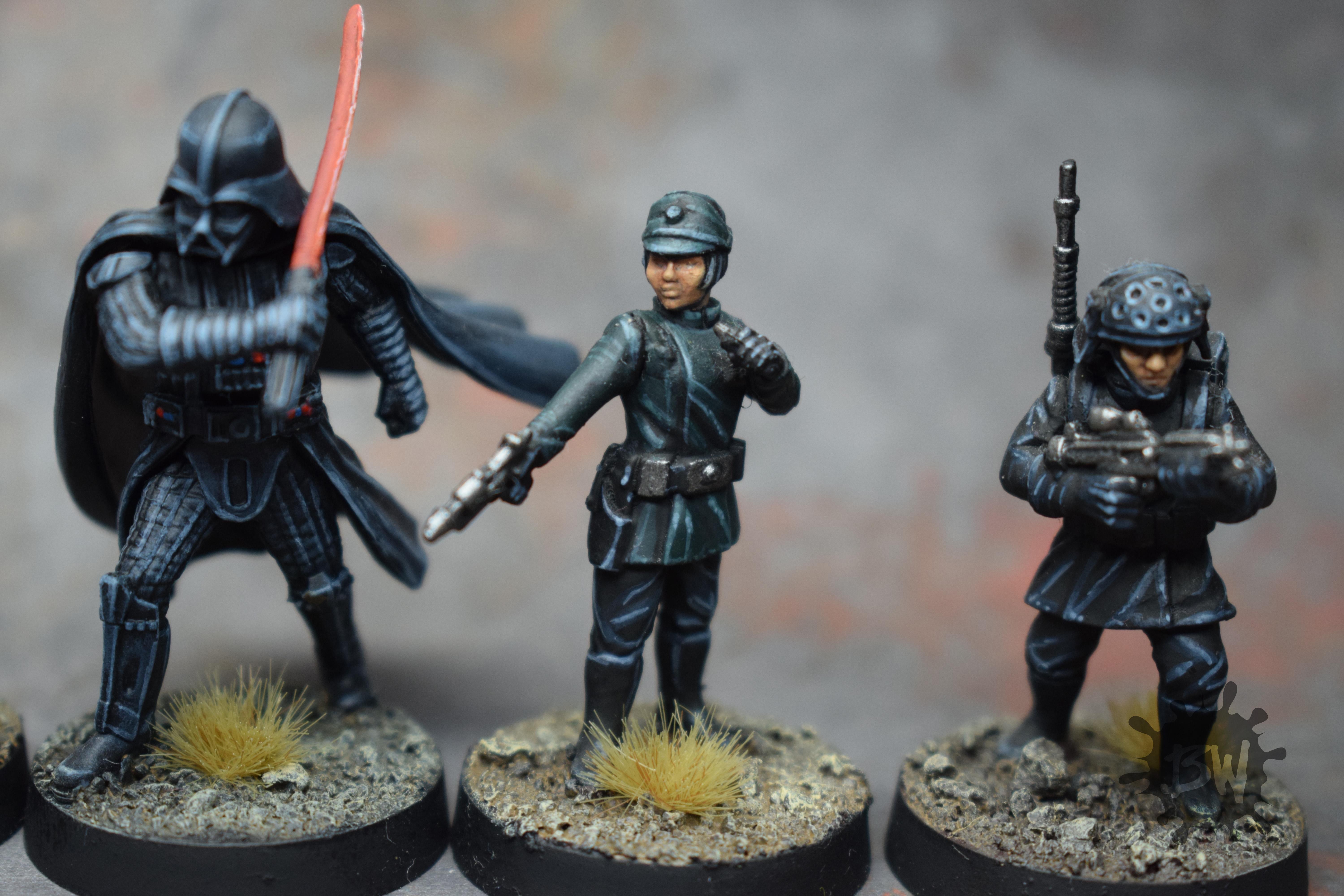 Amg, Army, Atomic Mass Games, Bw, Darth Vader Operative And Luke Skywalker Operative And Comms Specialist And Officer, Star Wars Legion, Swl