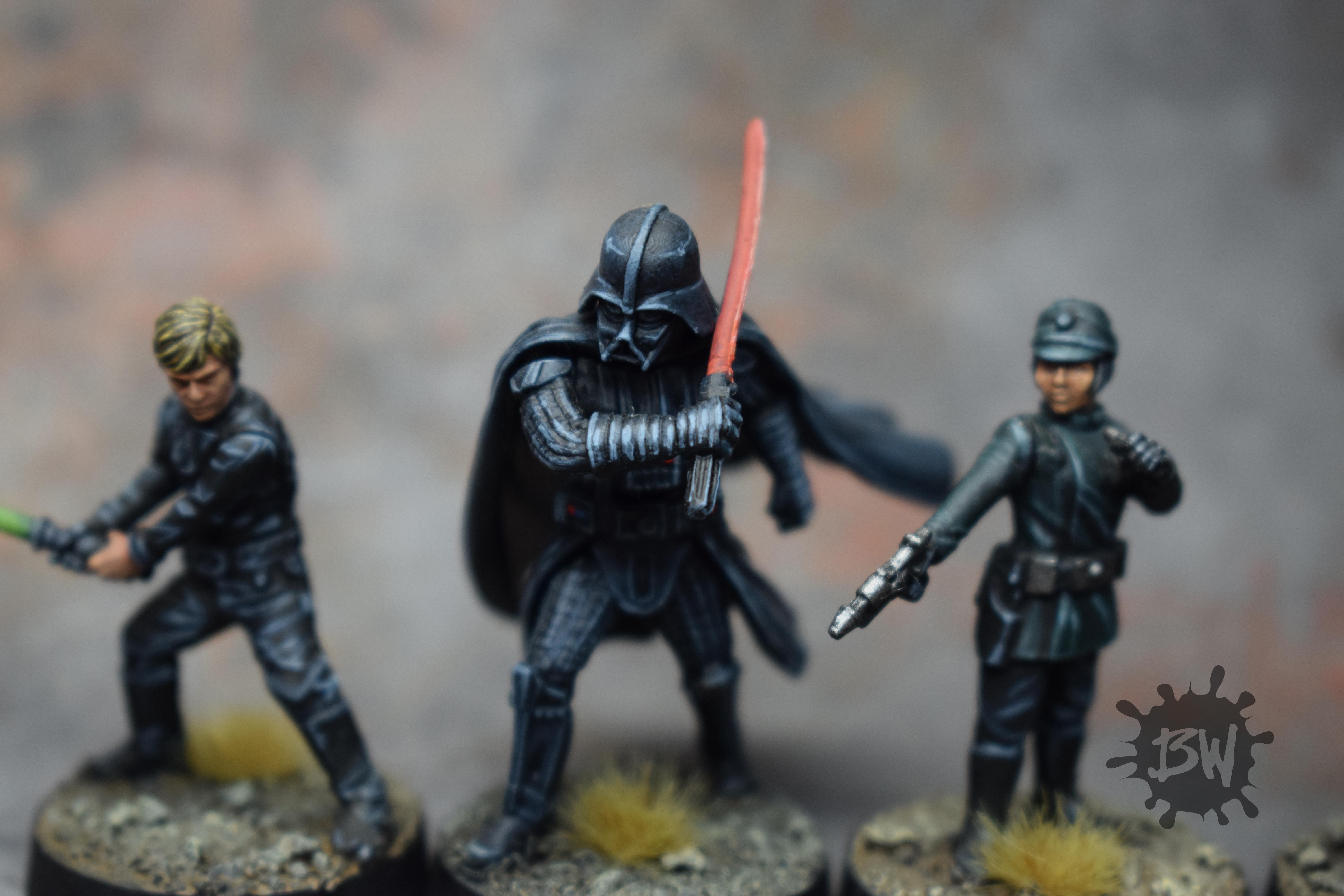 Amg, Army, Atomic Mass Games, Bw, Darth Vader Operative And Luke Skywalker Operative And Comms Specialist And Officer, Star Wars Legion, Swl