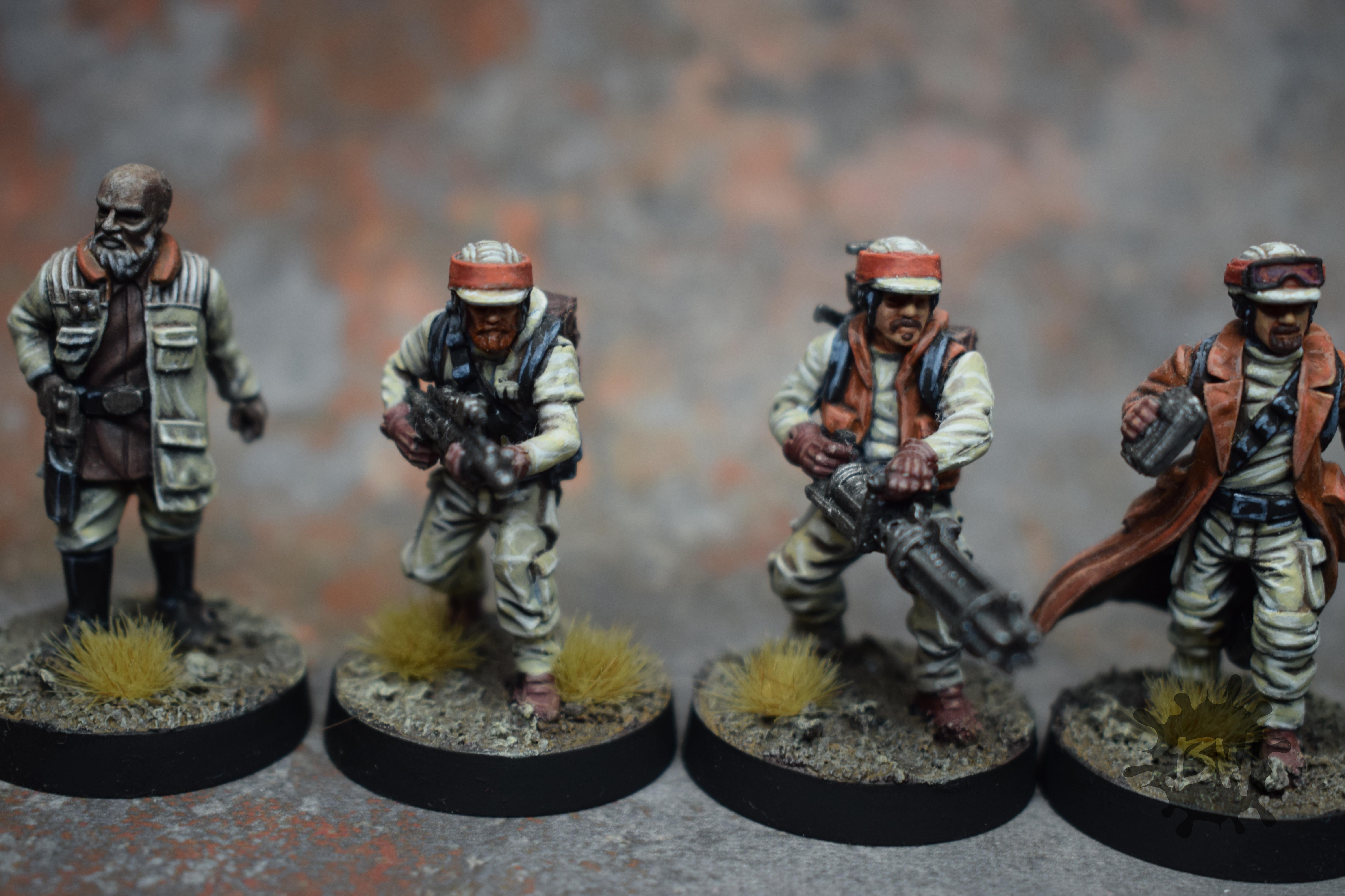 Amg, Army, Atomic Mass Games, Bw, Rebel Officer And Rebel Troopers, Star Wars Legion, Swl