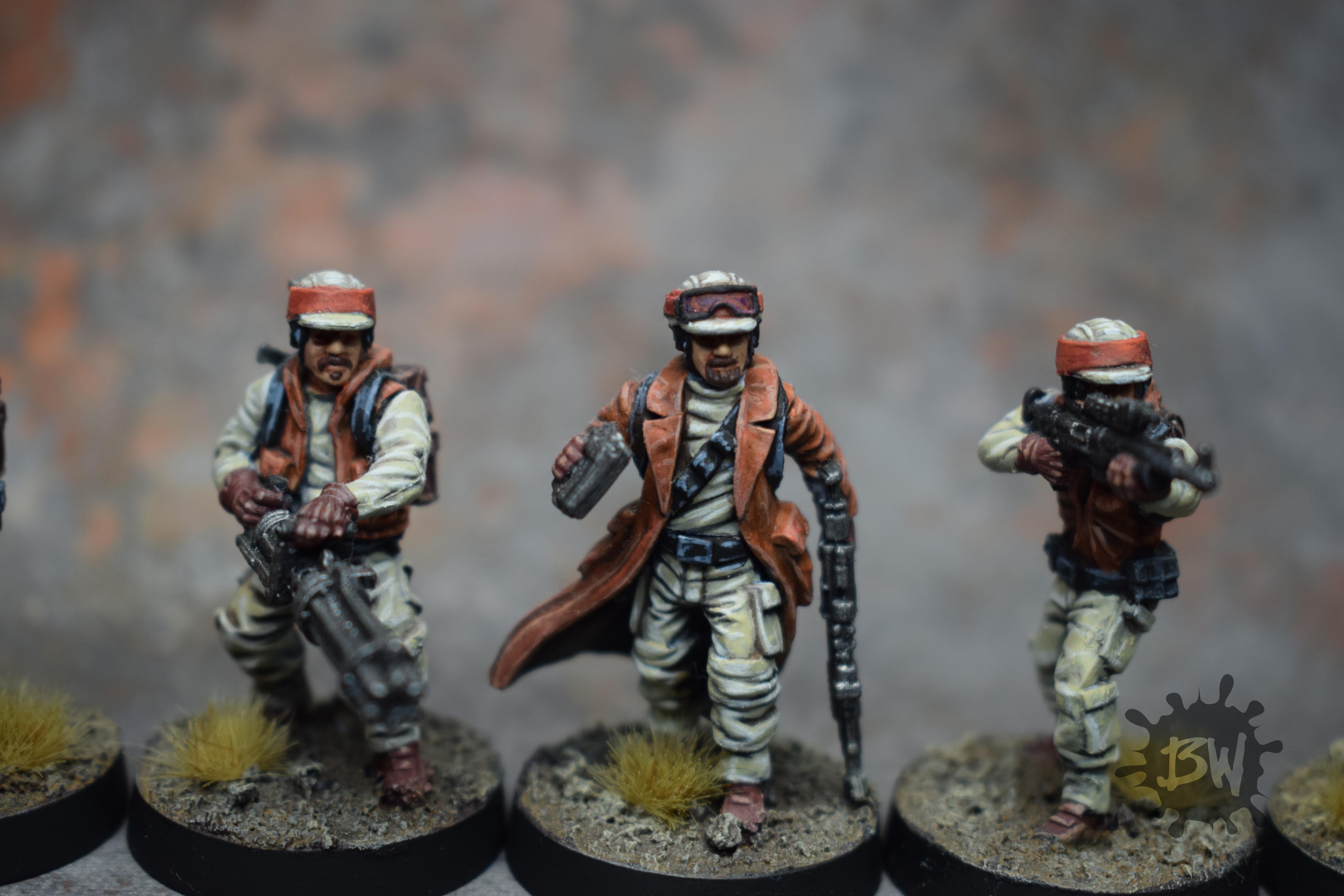 Amg, Army, Atomic Mass Games, Bw, Rebel Officer And Rebel Troopers, Star Wars Legion, Swl