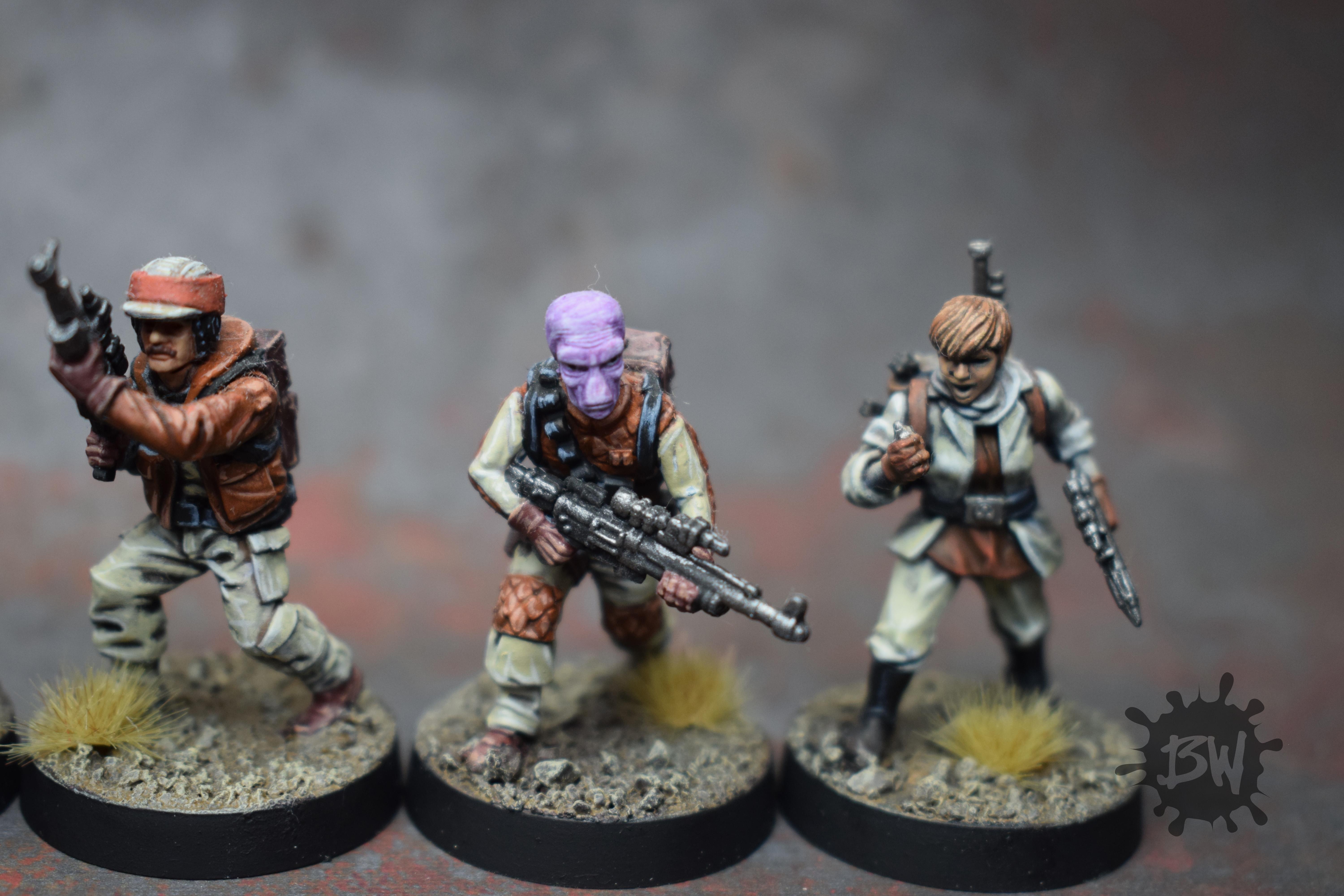 Amg, Army, Atomic Mass Games, Bw, Rebel Officer And Rebel Troopers, Star Wars Legion, Swl