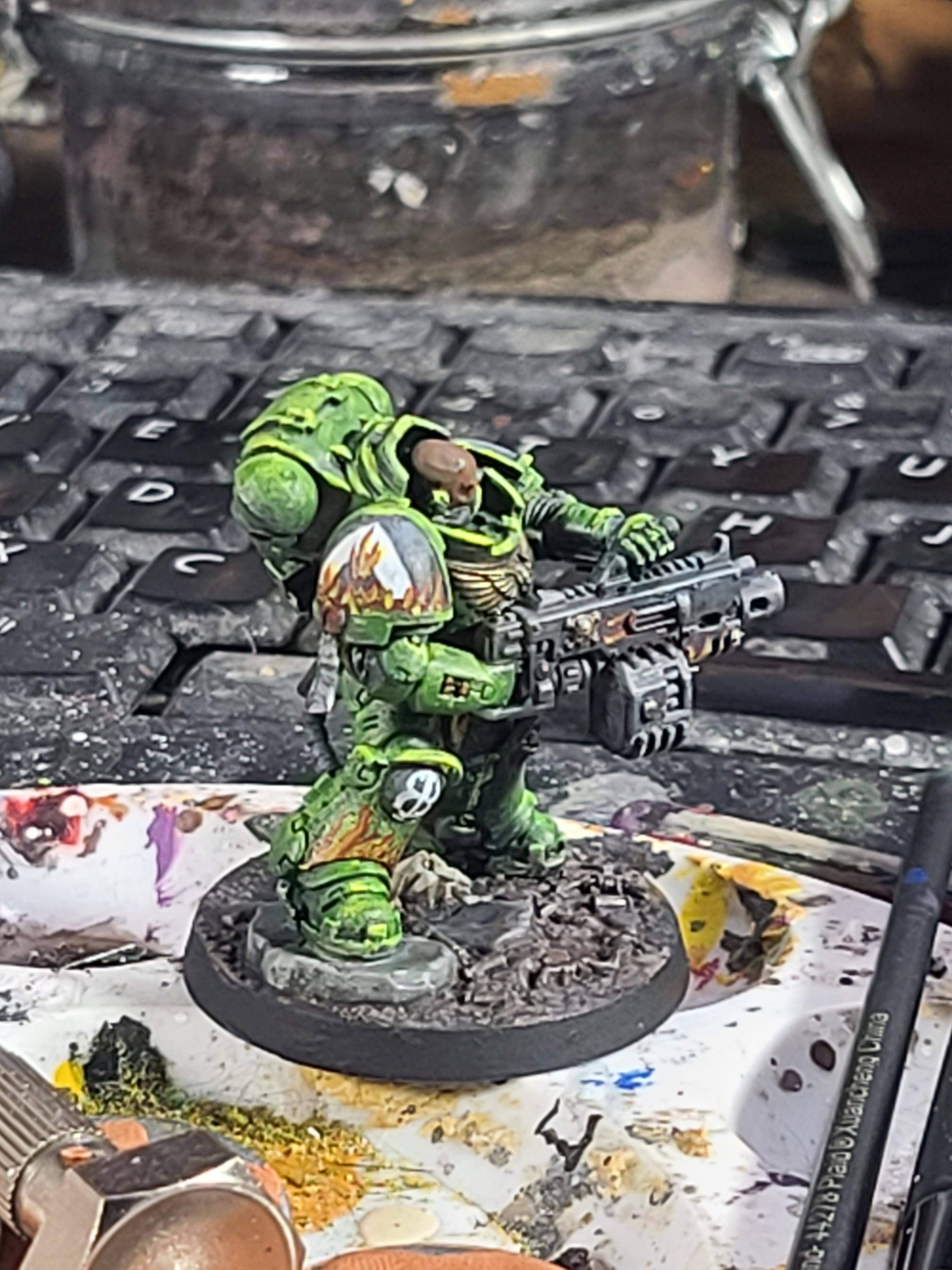 28mm, Heavy Bolter, Primaris, Salamanders, Space Marines, Warhammer 40,000, Warhammer Fantasy, Warhammer Heroes