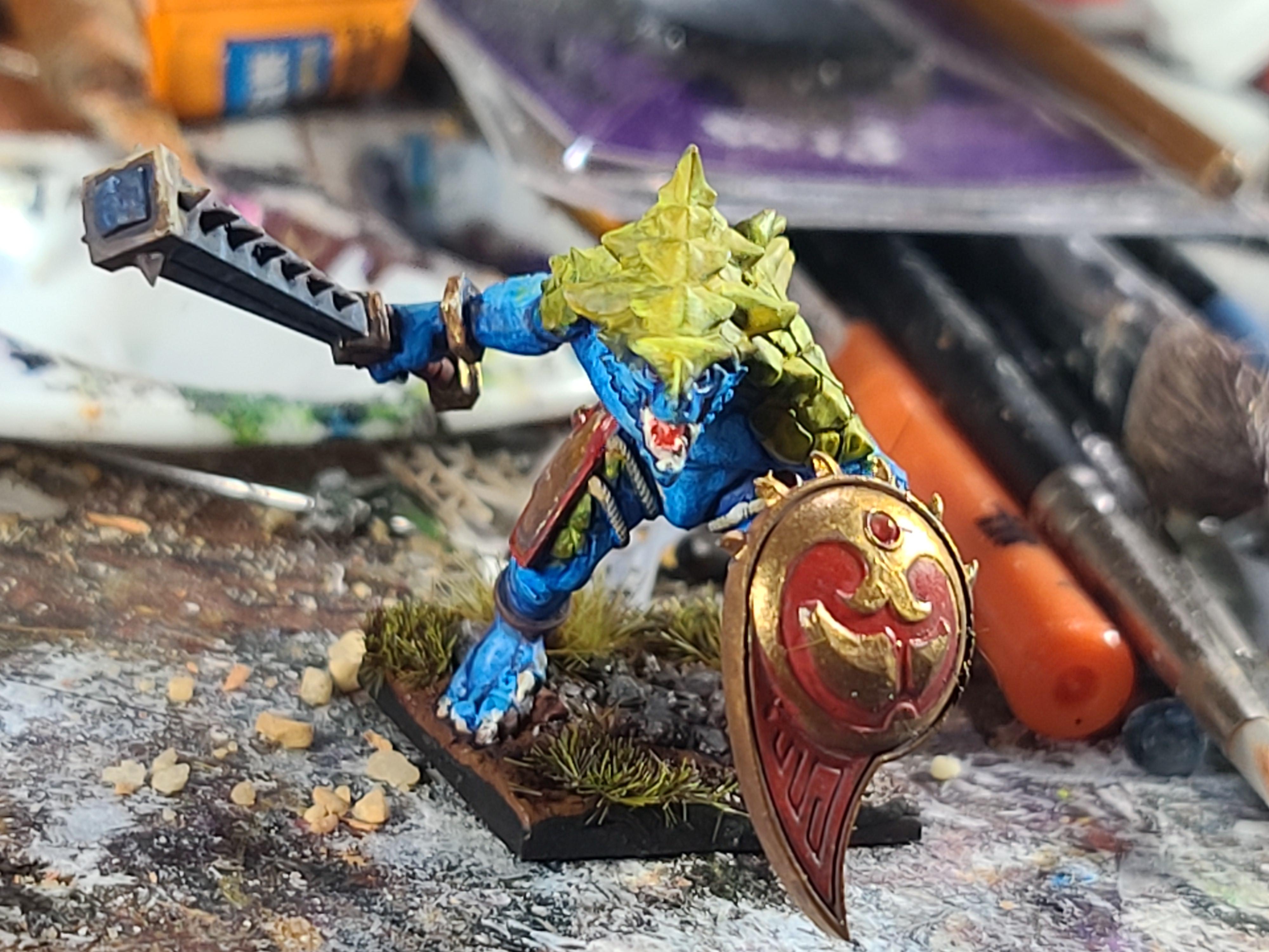 28mm, Games Workshop, Hero, Lizardmen, Monthly Model, Saurus, Warhammer Fantasy