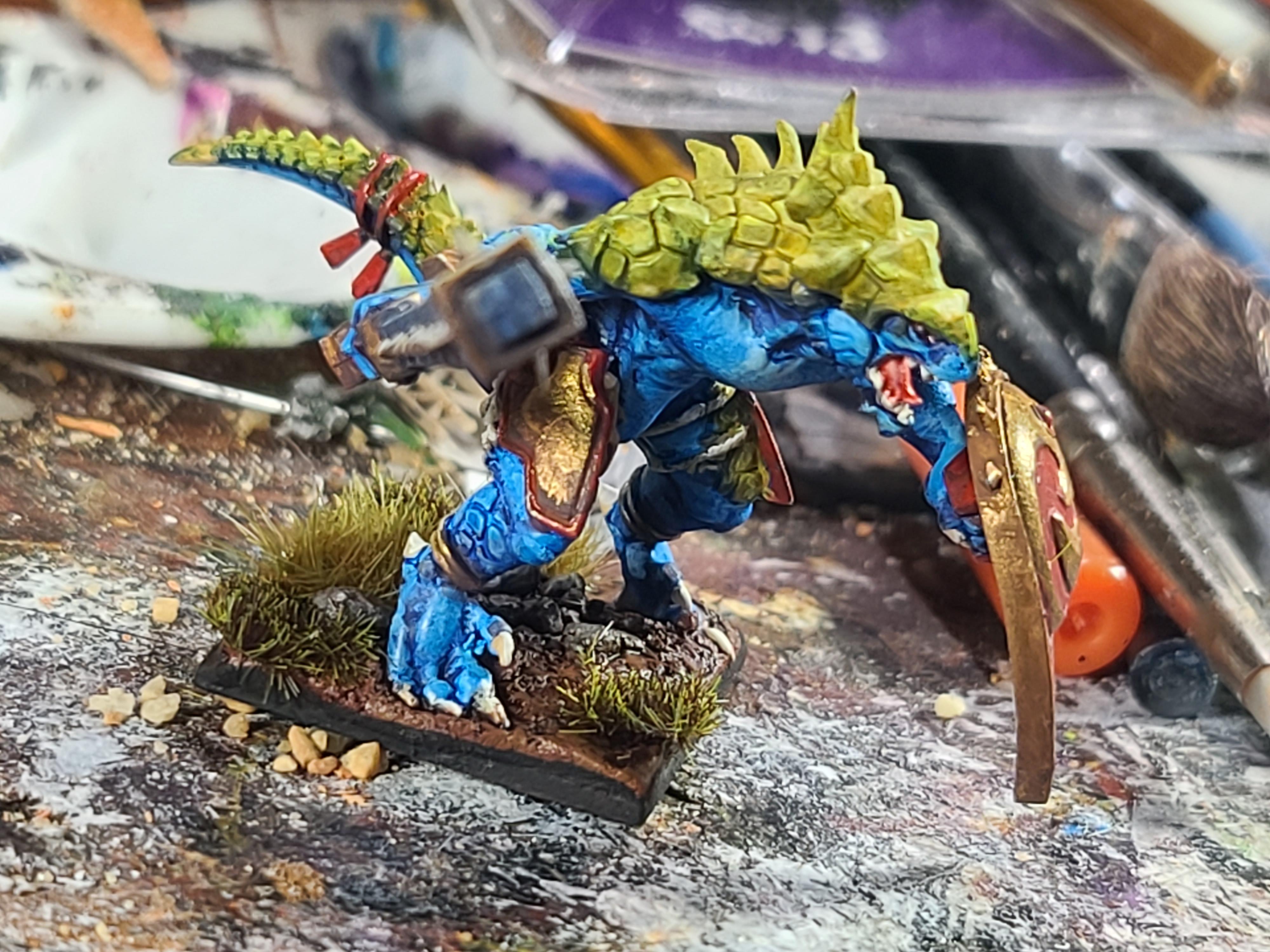 28mm, Games Workshop, Hero, Lizardmen, Monthly Model, Saurus, Warhammer Fantasy