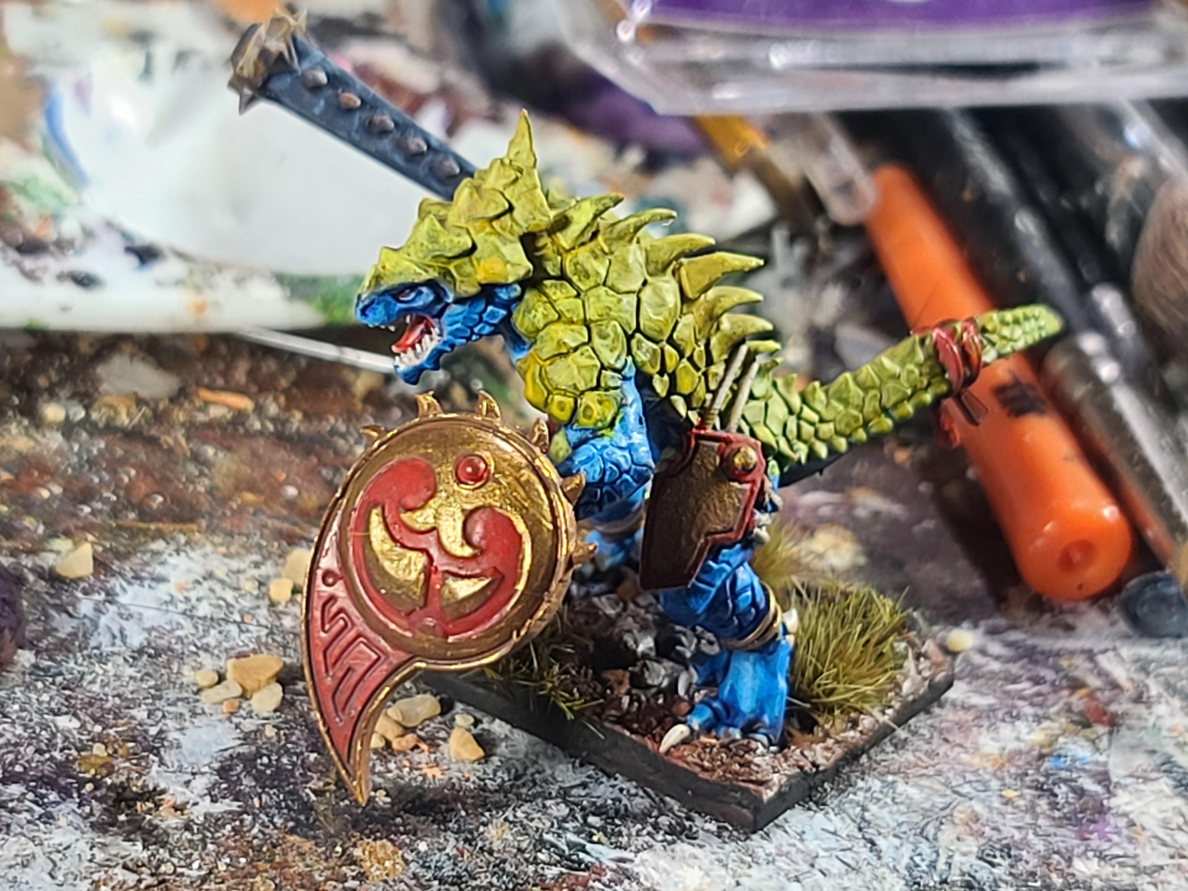 28mm, Games Workshop, Hero, Lizardmen, Monthly Model, Saurus, Warhammer Fantasy